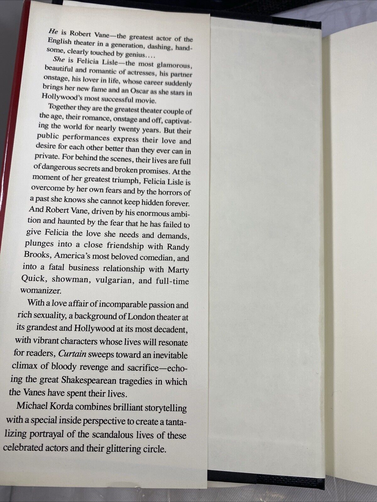 Curtain: A Novel - Hardcover By Korda, Michael - VERY GOOD BCE