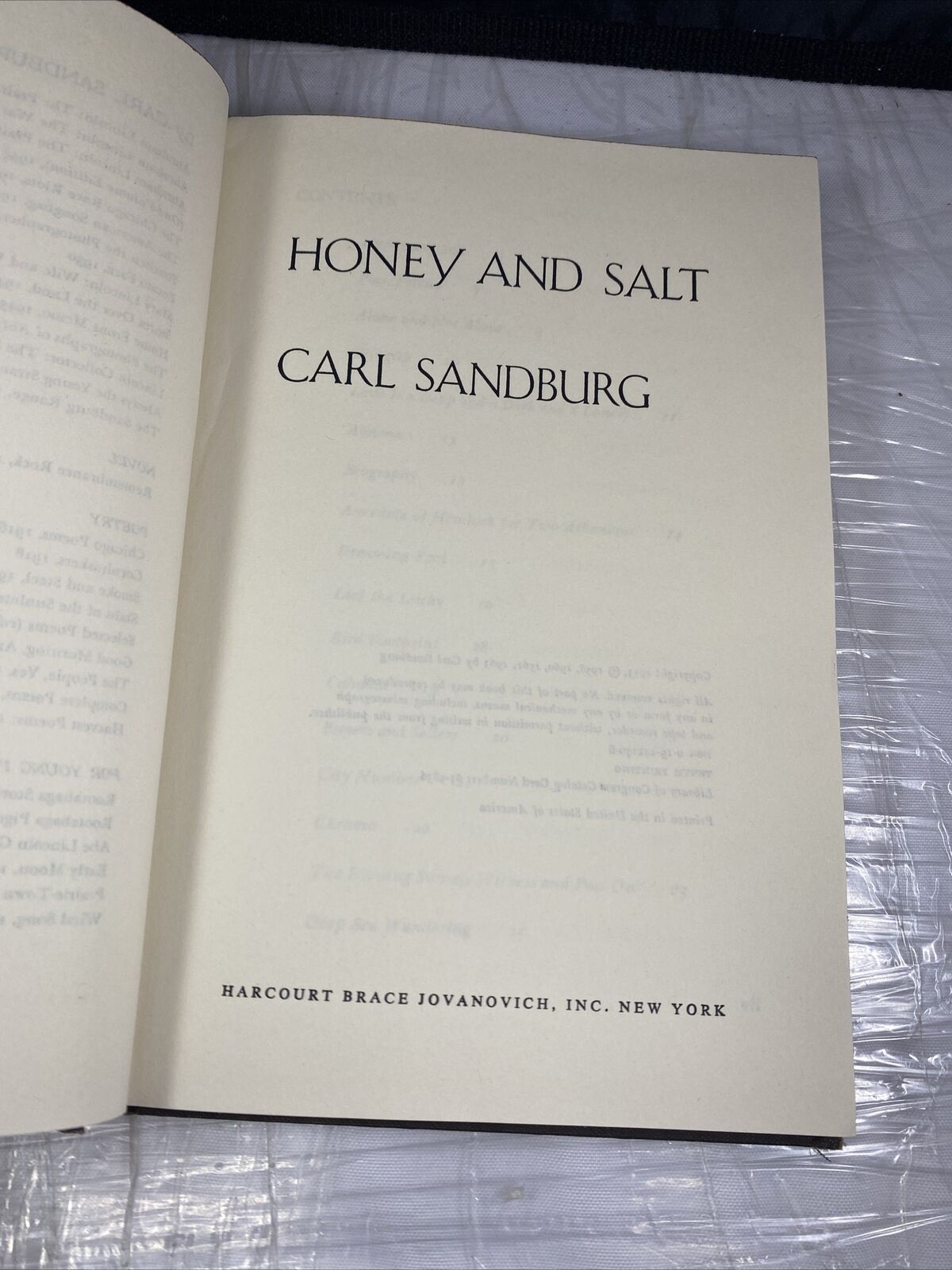 HONEY AND SALT ~ Carl Sandburg HC/DJ 1963 10th Printing POETRY Vintage
