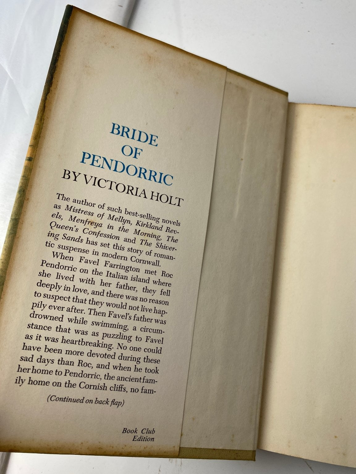 Bride of Pendorric Victoria Holt 1963 Book Club Edition Doubleday