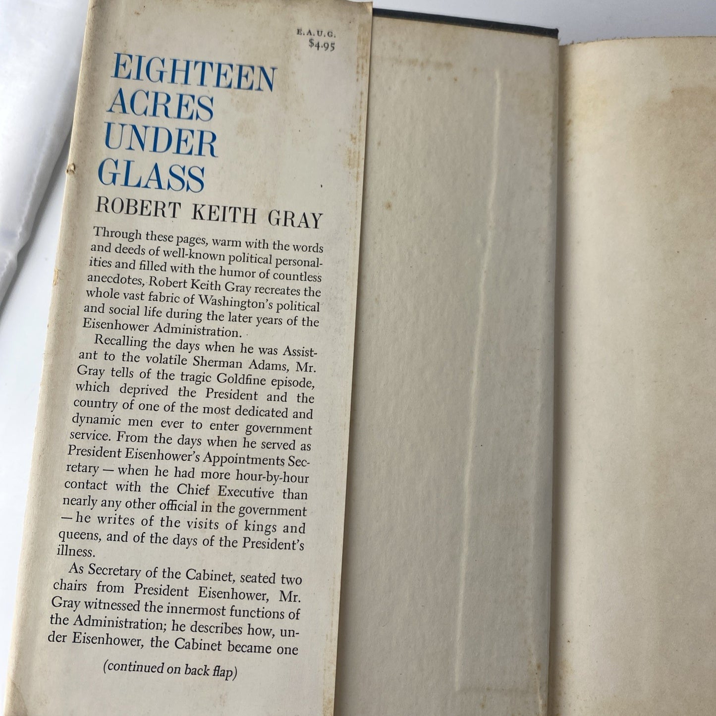 Eighteen Acres Under Glass by Robert Keith Gray (1962, Hardcover) FIRST EDITION