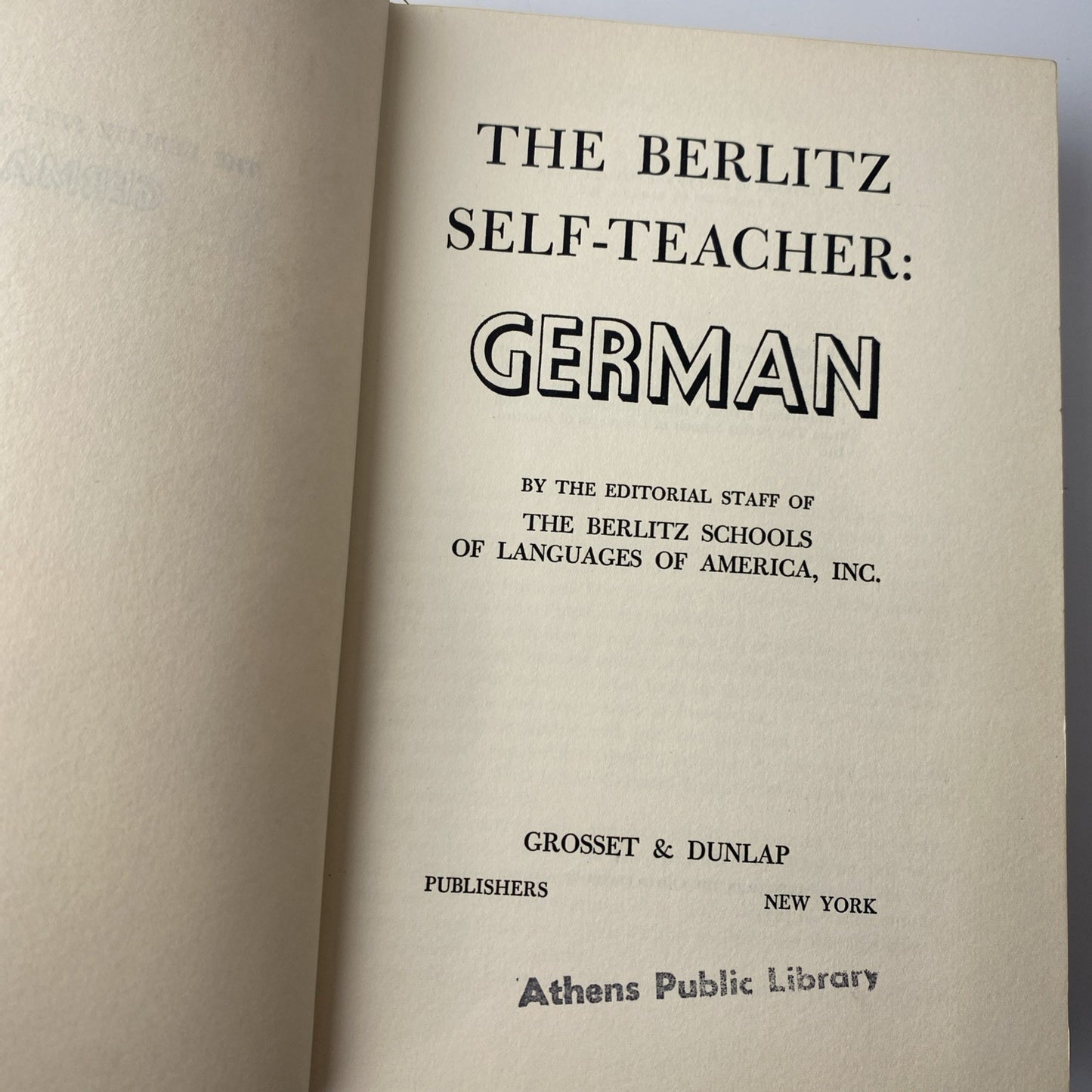 Vintage Language Textbook 1950 The Berlitz Self Teacher German Hardcover