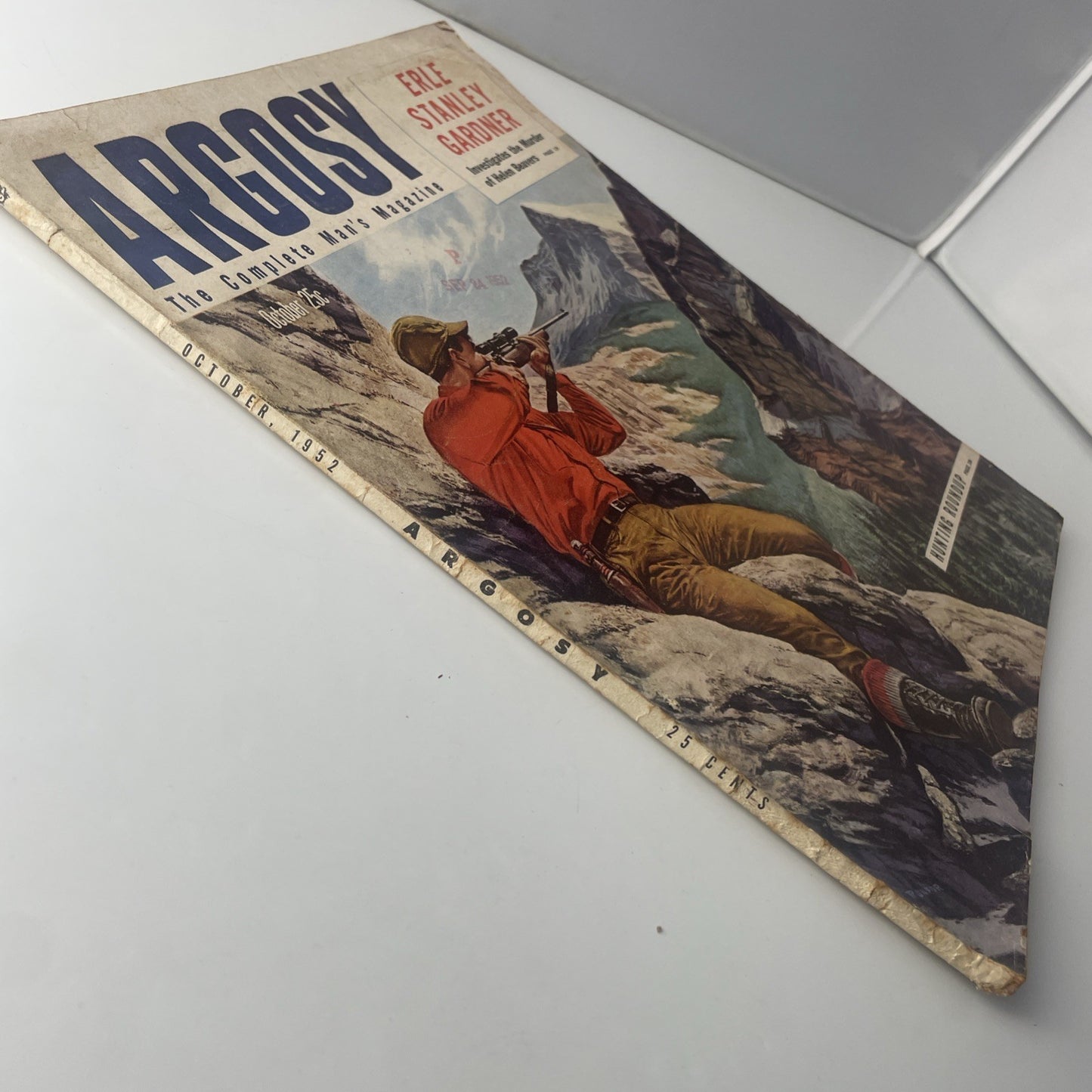 Vintage ARGOSY Magazine October 1952 Illustrated Cover Art ERLE STANLEY GARDNER