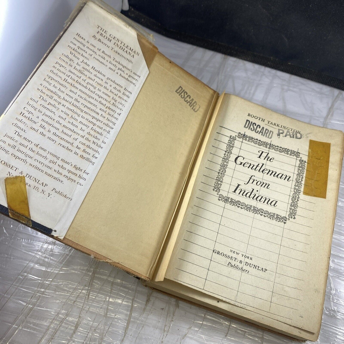 The Gentleman From Indiana Booth Tarkington Antique 1920s Novel Rare Print W DJ