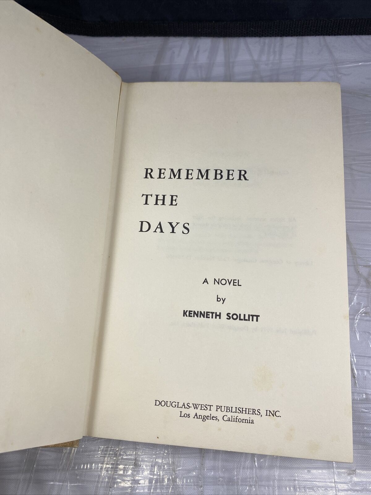 Remember the Days by Kenneth Sollitt, 1971, Hardcover Dust Jacket Vintage 70s