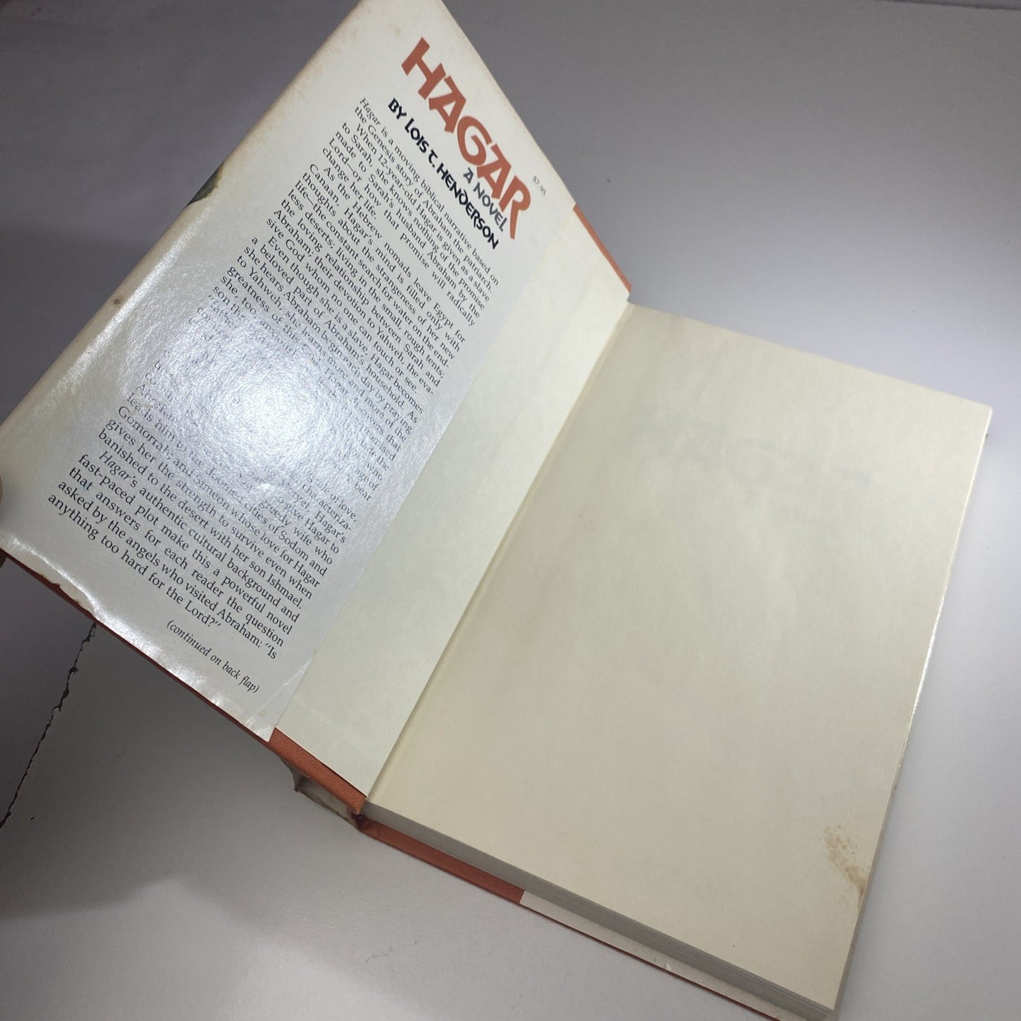 Vintage Historical FictionHagar A Novel Hardcover Book By Lois T Henderson 1978