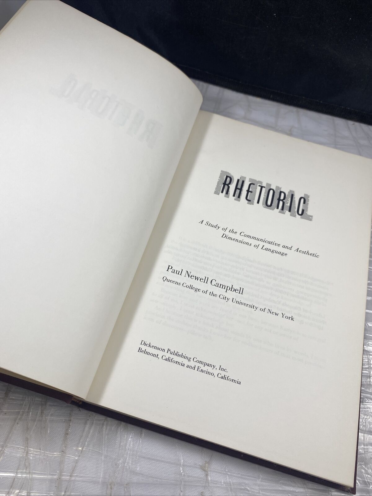 Rhetoric by Paul Campbell A Study Of Dimensions Of Language Vintage 70s Textbook