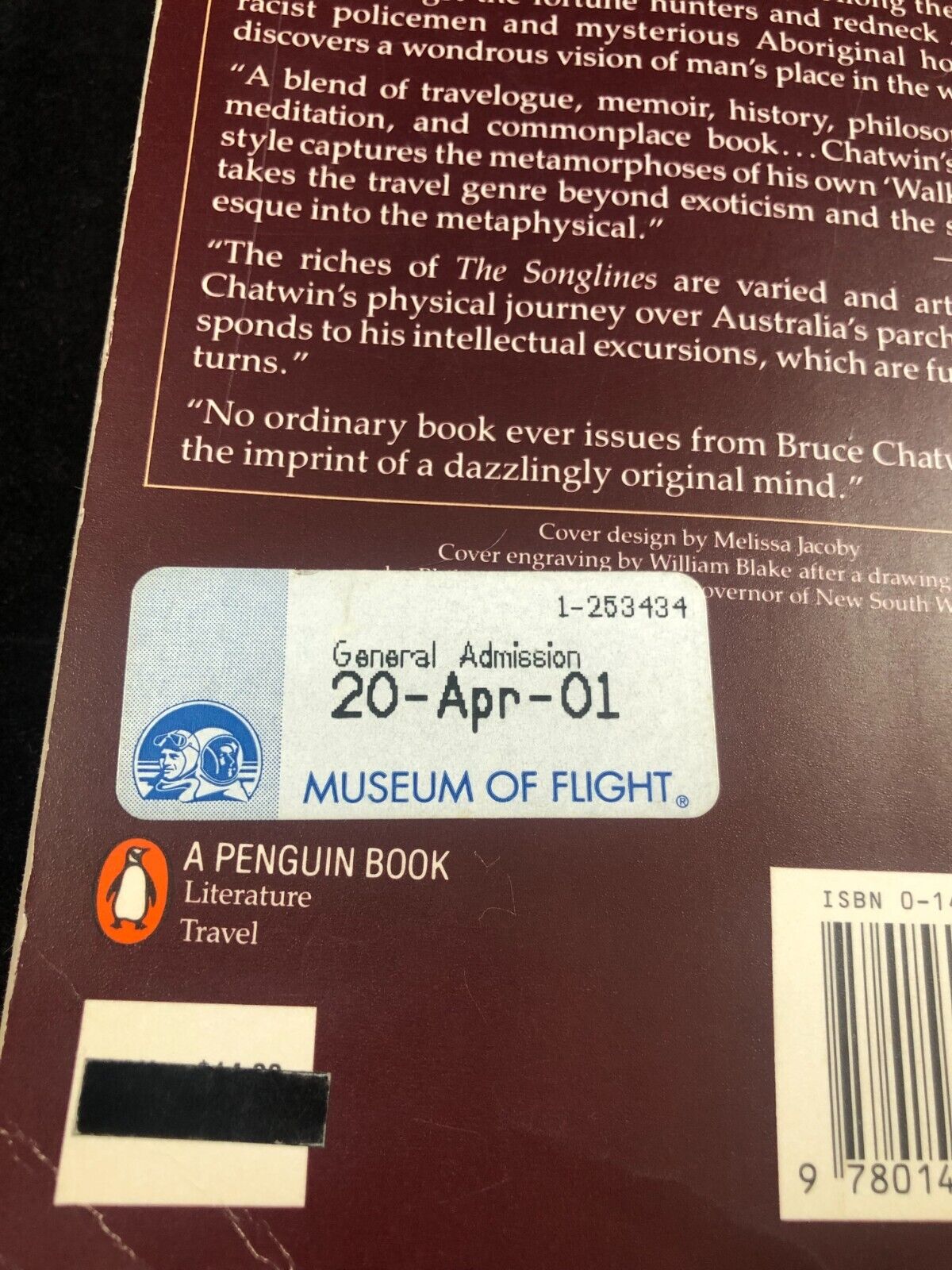 The Songlines by Chatwin, Bruce penguin paperback