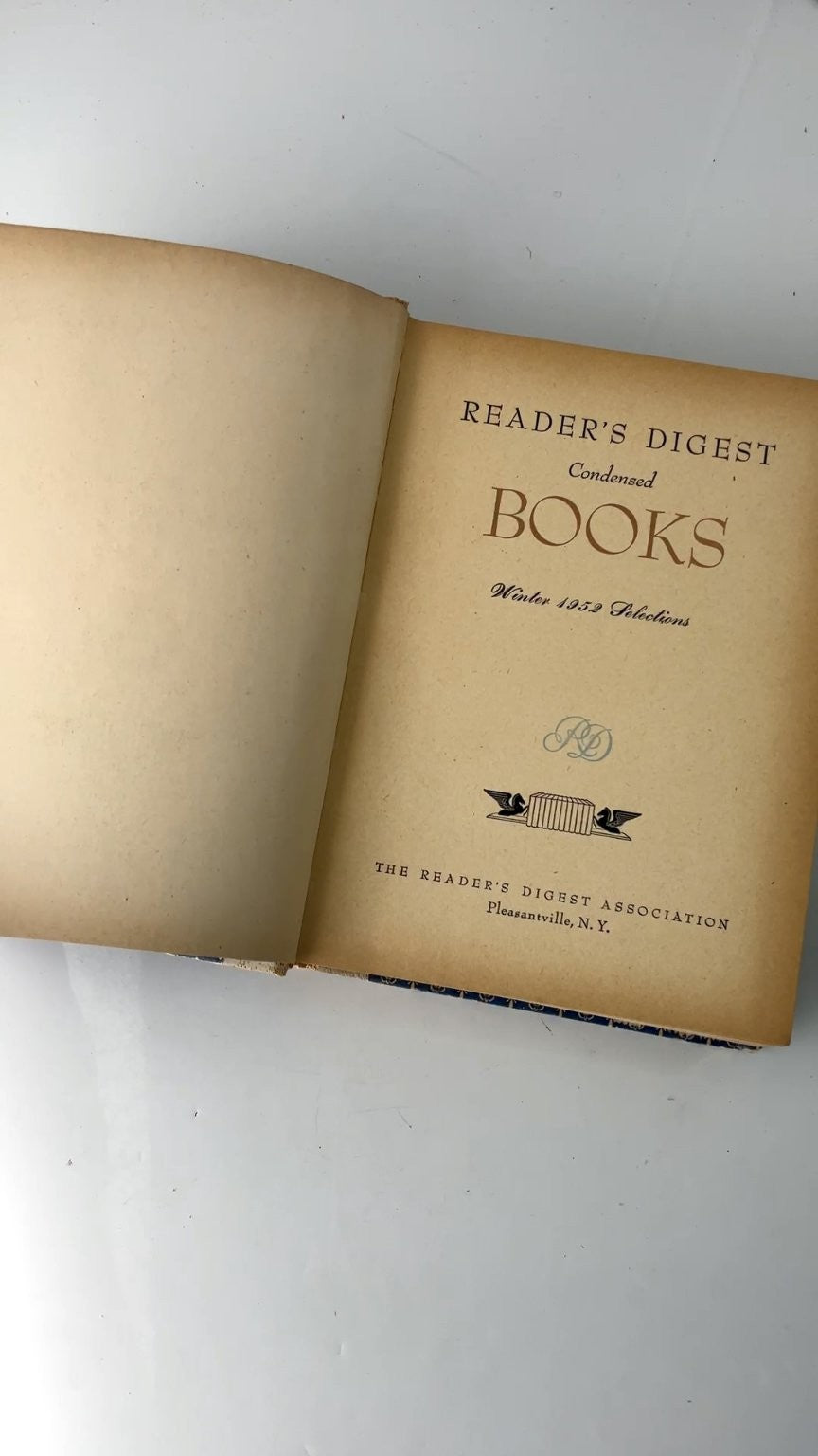 Reader's Digest Condensed Books Winter 1952 Selections First Edition