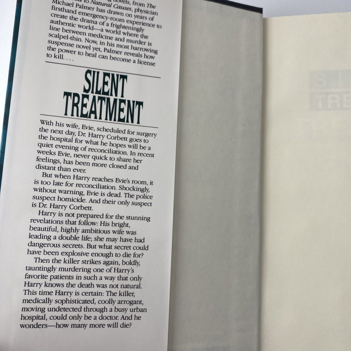 Silent Treatment, Palmer, Michael Book Club Edition Very Good Condition