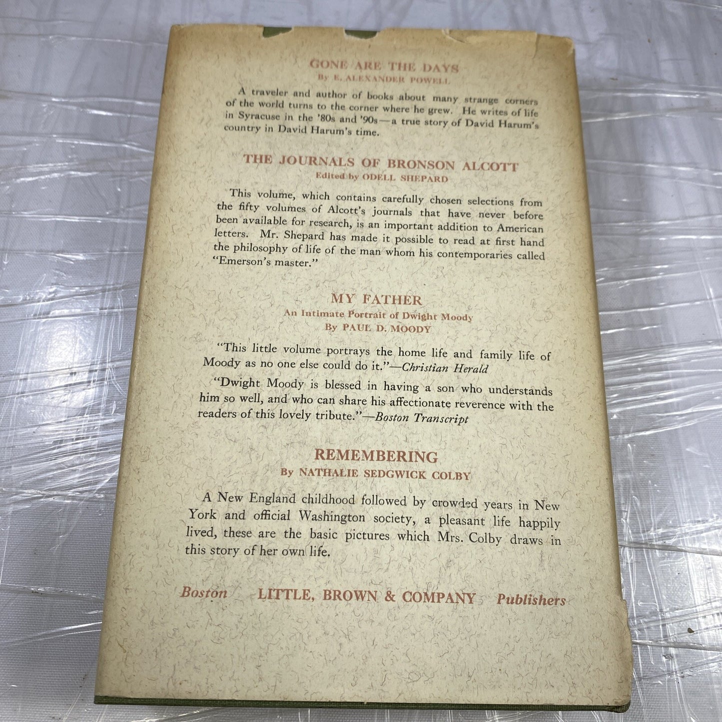 1939 Logan Pearsall Smith UNFORGOTTEN YEARS Memoir Walt Whitman W/ DJ Rare