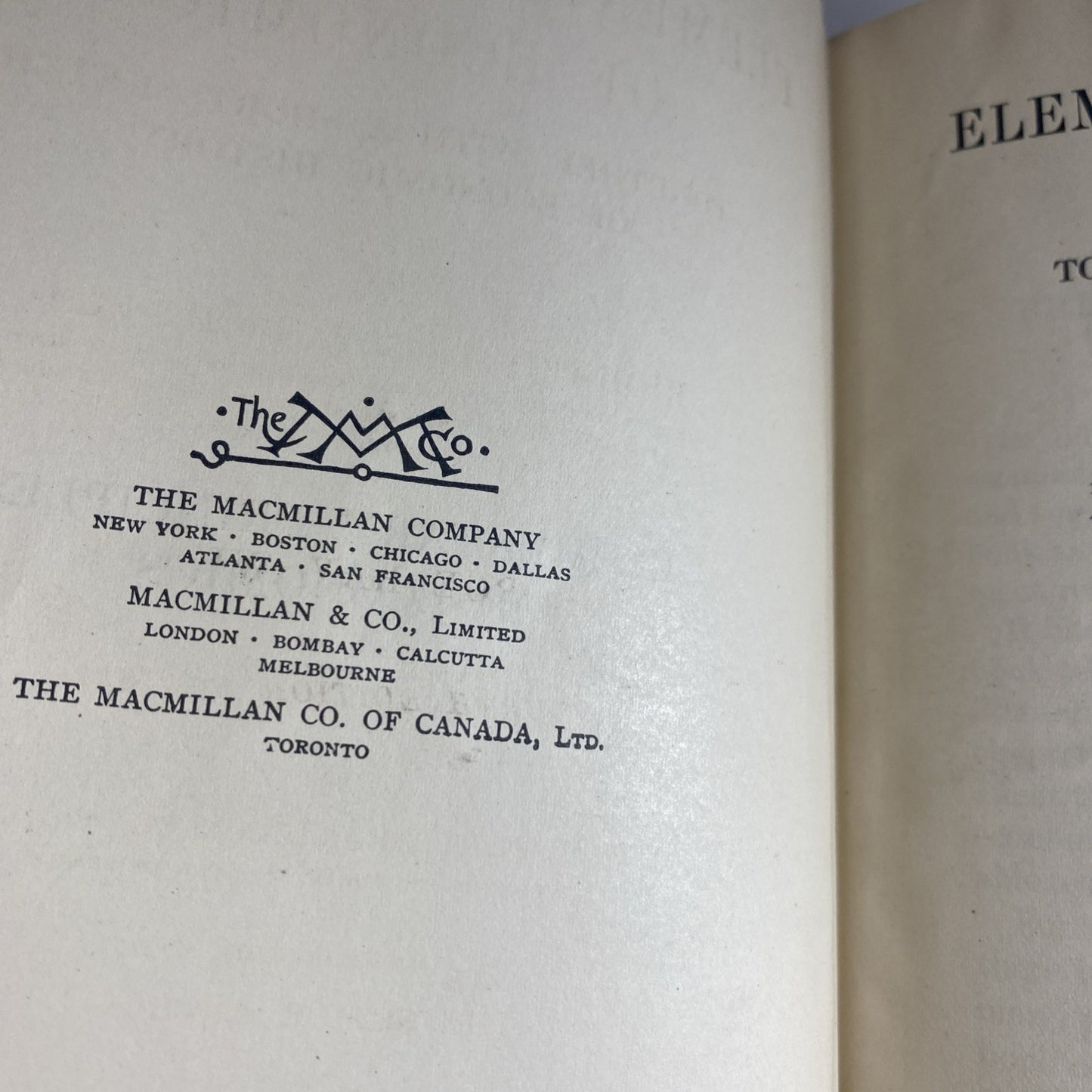 Antique Elementary Principles of Economics by Ely & Wicker 1926 New Edition