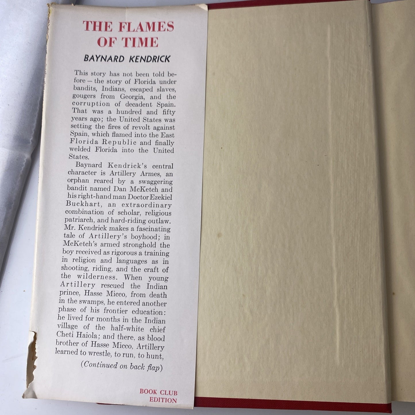 THE FLAMES OF TIME" BY BAYNARD KENDRICK HC/DJ 1948 BCE