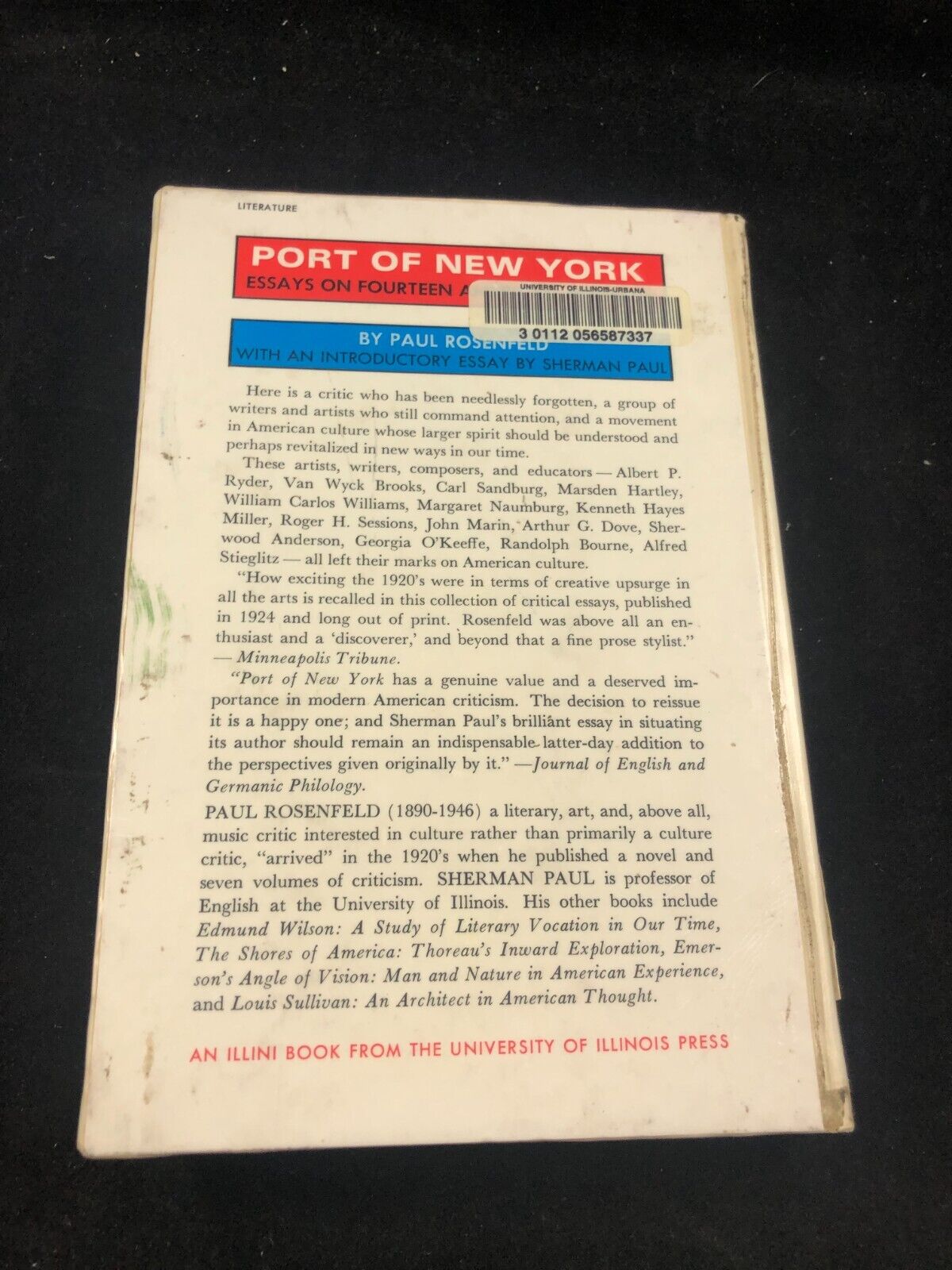 PORT OF NEW YORK By Paul Rosenfeld & Sherman Paul See pictures, Rebound