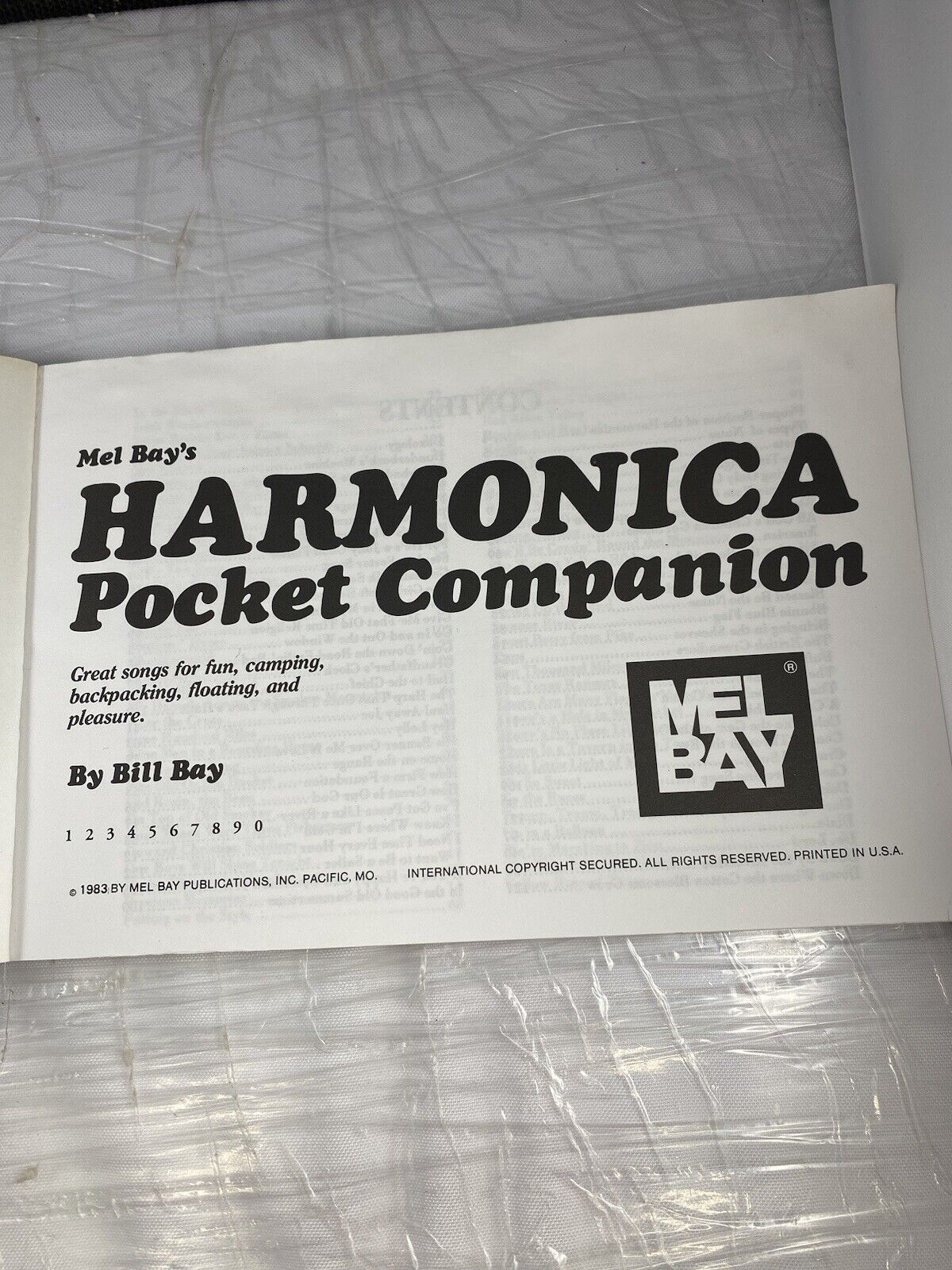 Mel Bay's Harmonica Pocket Companion Book 1983, Bill Bay Vintage Sheet Music