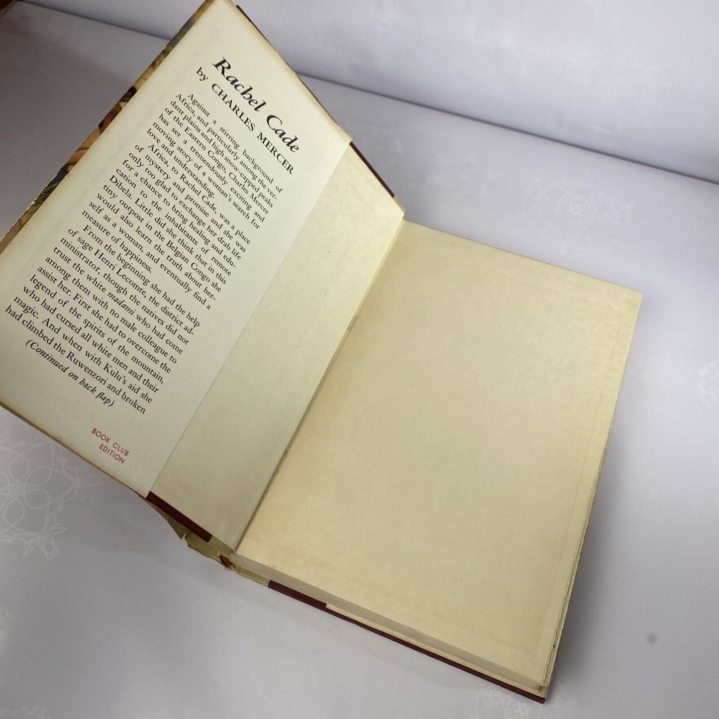 Rachel Cade a Novel by Charles Mercer Vintage Book Club Edition, 1956 Hardcover