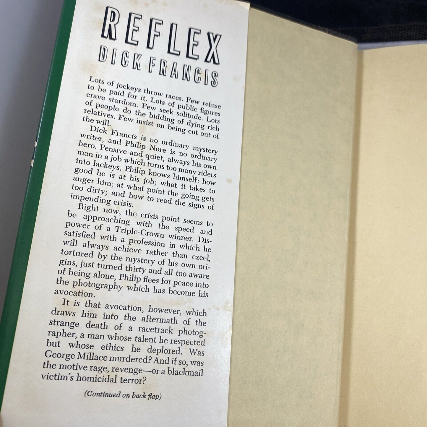 Reflex - a novel by Dick Francis Good BCE, See Pics.