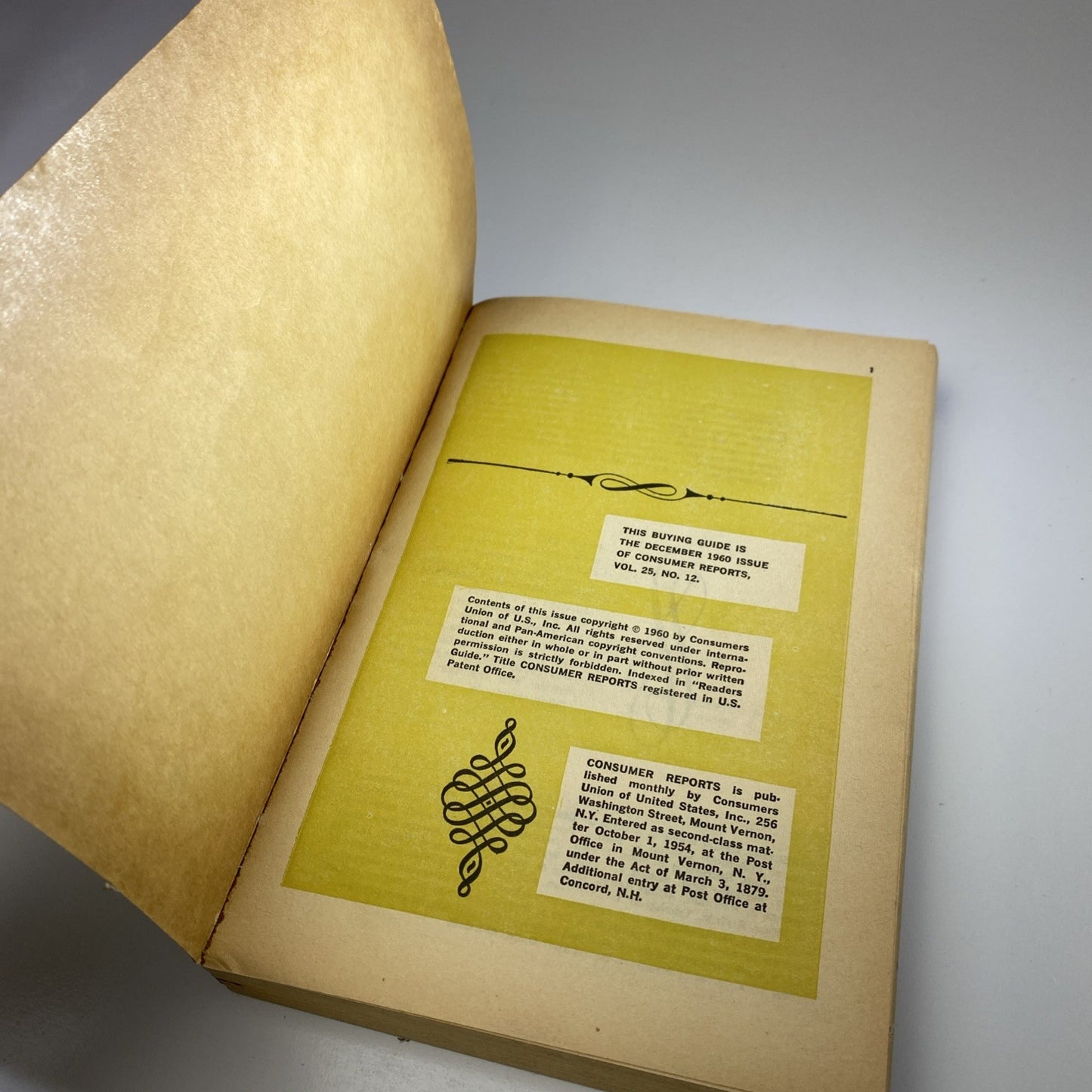1960 December, Consumer Reports Buying Guide, Need To Know Facts, (MH912)