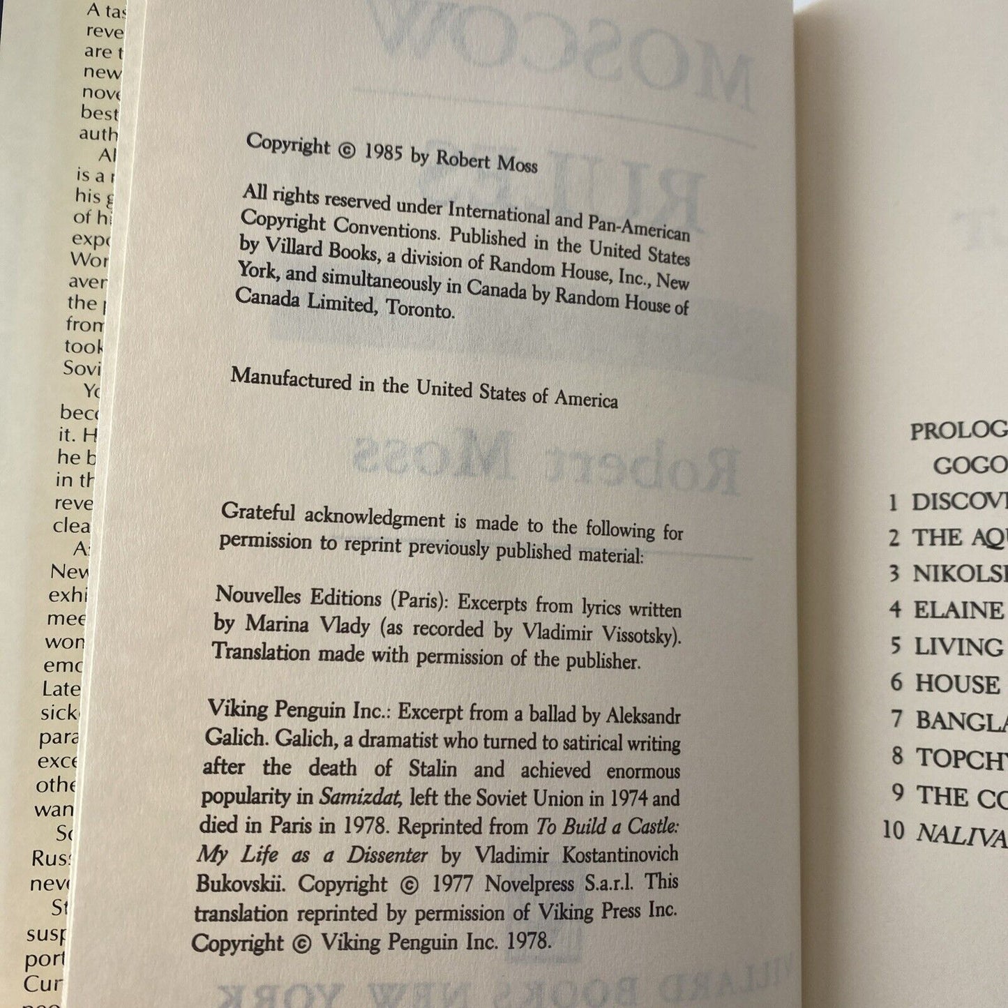MOSCOW RULES-Robert Moss Book Club Ed-action-revenge, love affair-suspense-good