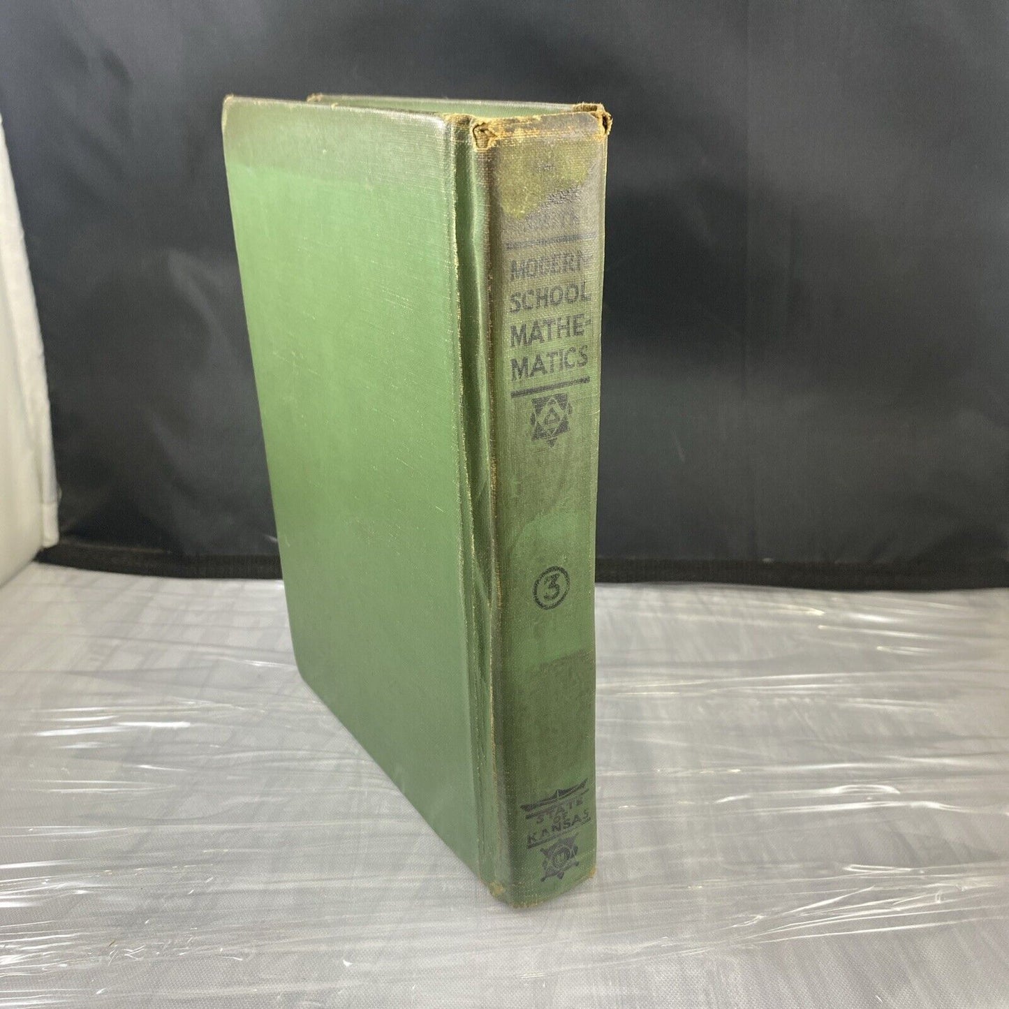 1938 Modern School Mathematics Three 1930s Vintage Rare Kansas School Textbook