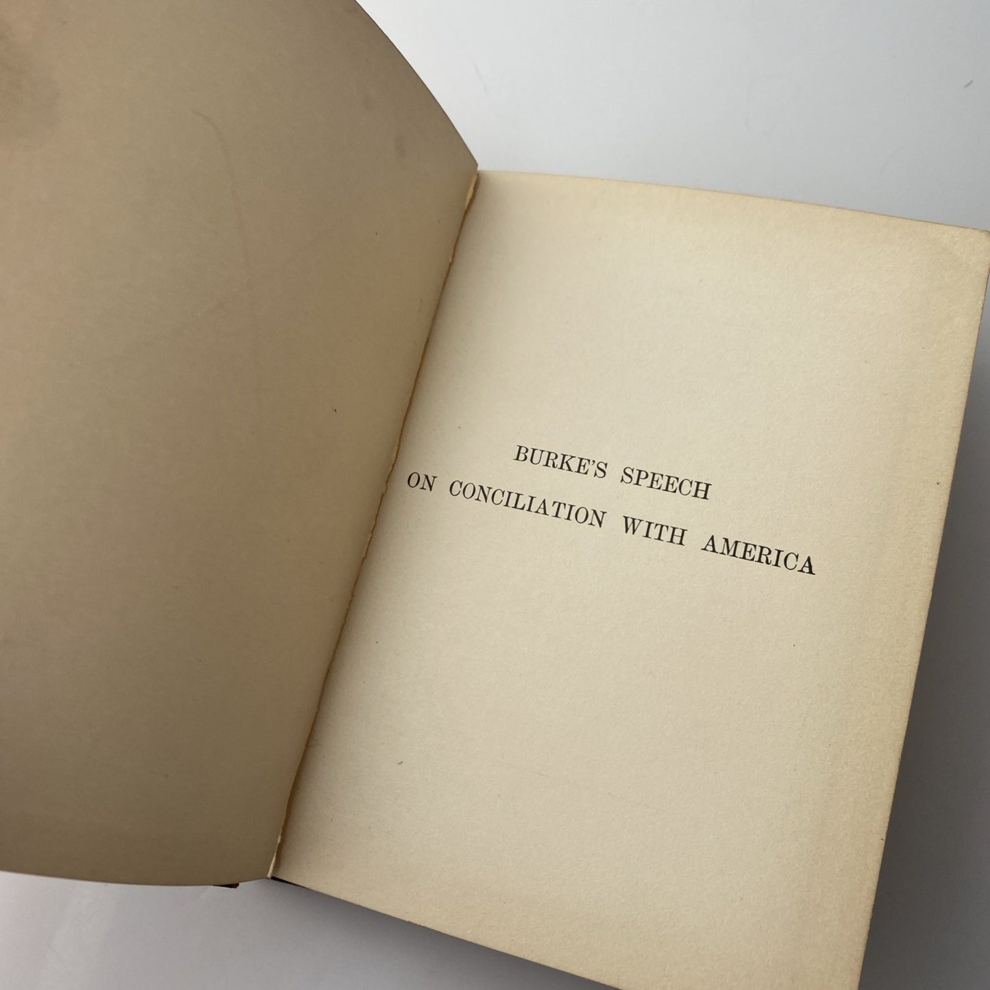 Antique Pocketbook Burke's Speech On Conciliation With America (hardcover 1899)