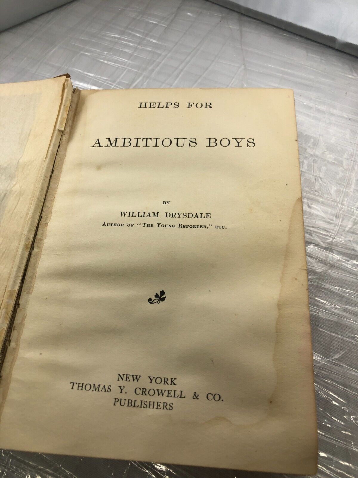 Antique Book Self Helps for Ambitious Boys William Drysdale 1899 1st edition