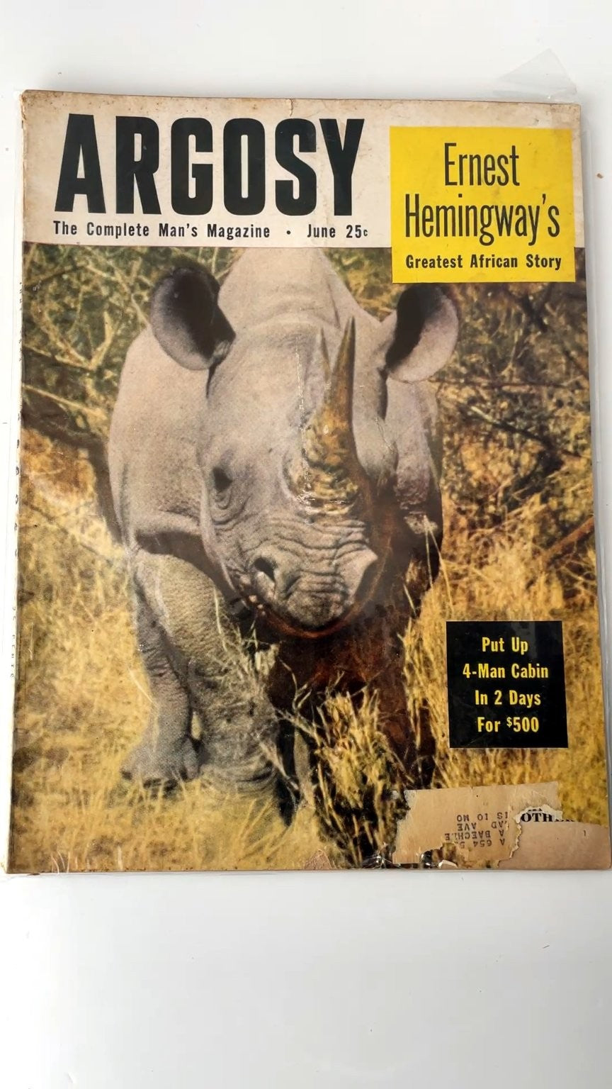 Argosy June 1954 Ernest Hemingway African Story Illustrated Magazine