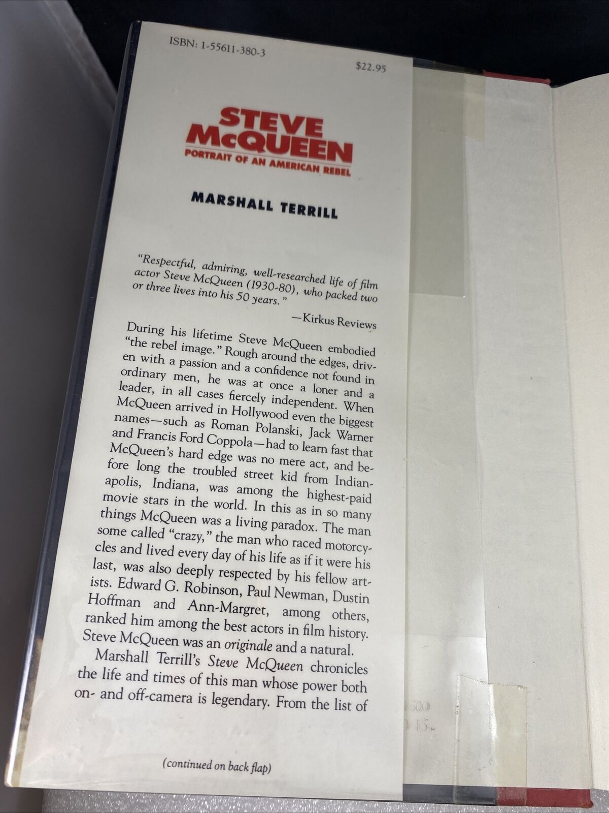 STEVE McQUEEN PORTRAIT AMERICAN REBEL -MARSHALL TERRIL 1st printing Ed Ex Libris