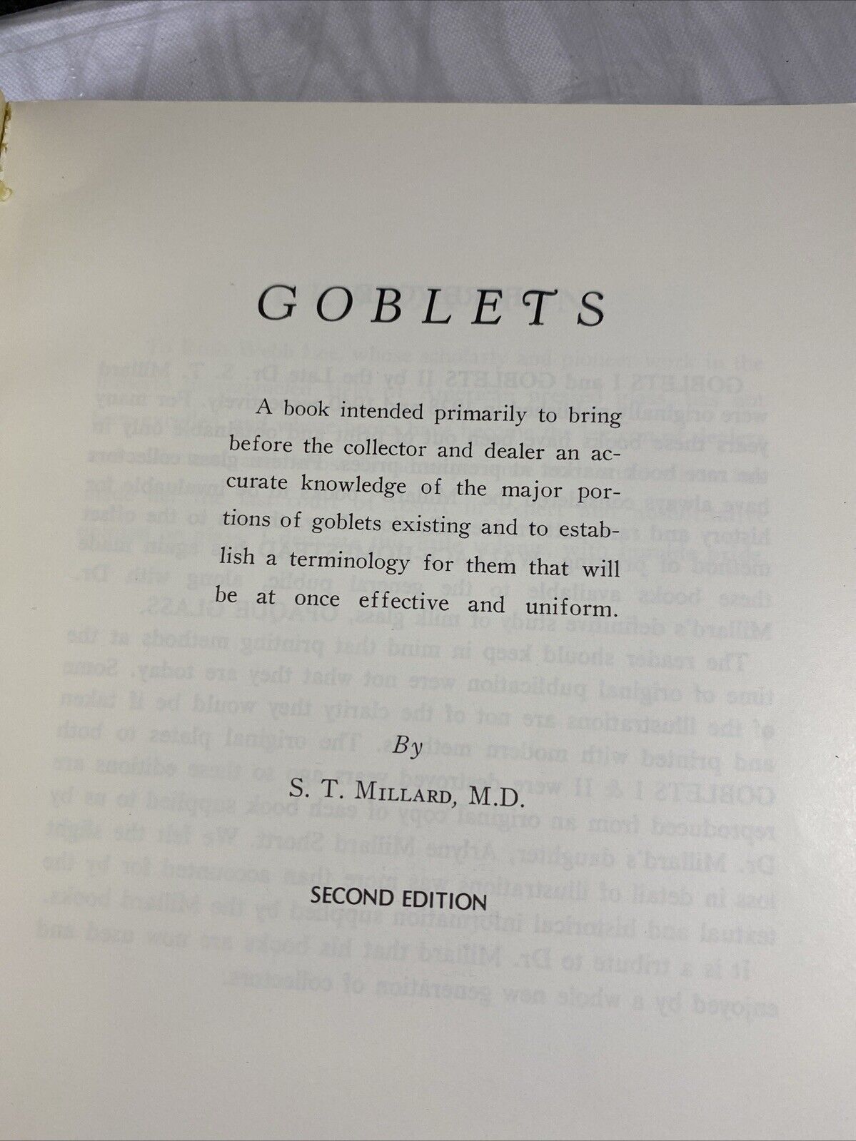 Goblets 1 - S.T. Millard (SC,1975, 2nd Ed) Antique Vintage Glass Collecting Book