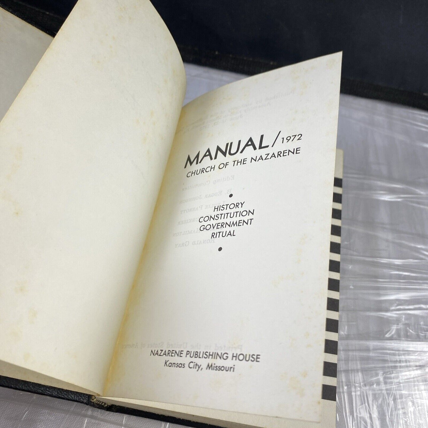 Vintage 1972 CHURCH of the NAZARENE MANUAL History Government Ritual Constitutio