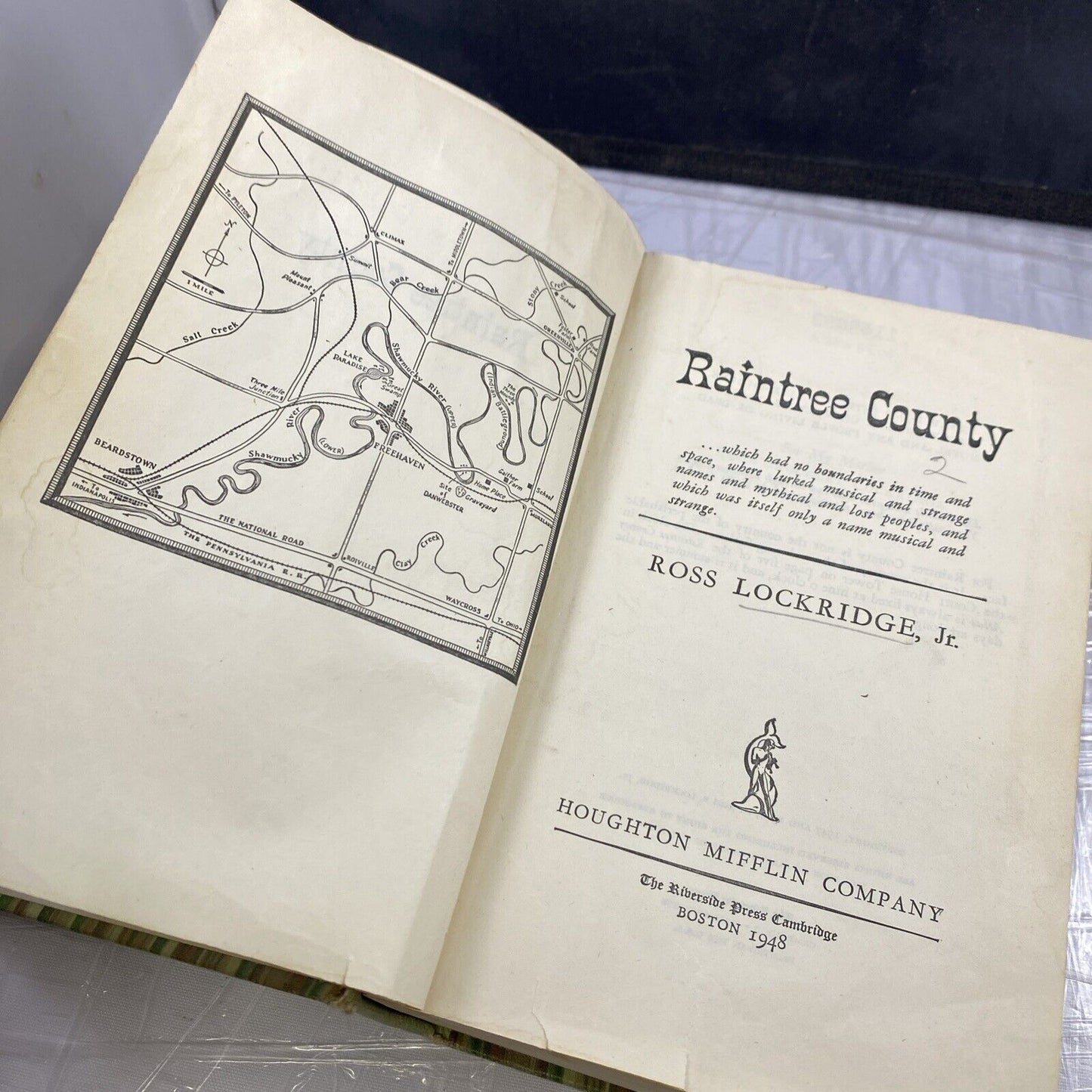 Raintree County by Ross Lockridge Jr. 1947 Hardcover STL Ex Lib Rebind! Unique