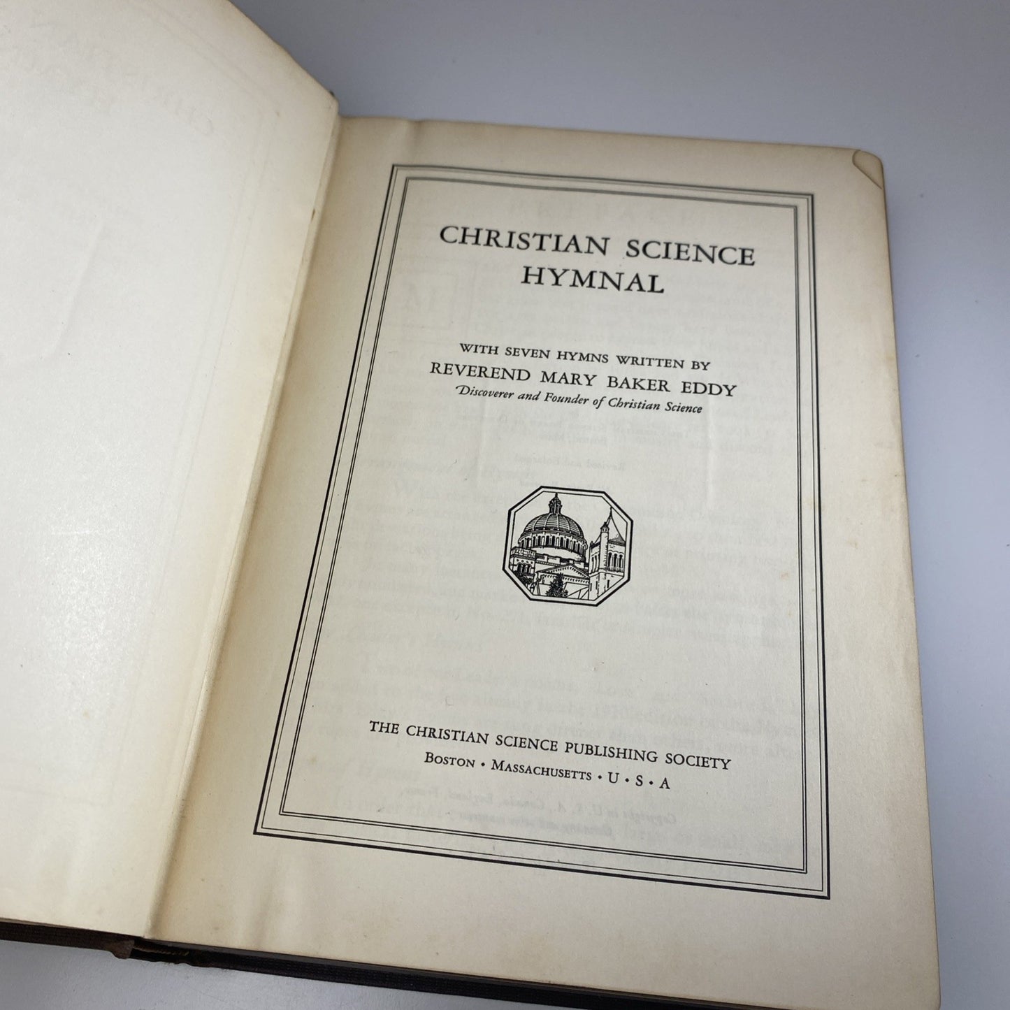 Seventeenth Church Christ Chicago Christian Science Hymnal 1932 Vintage Songbook