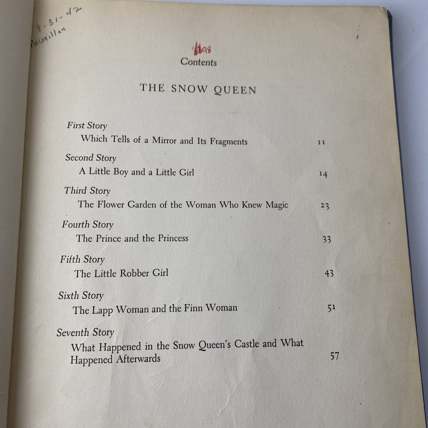 Snow Queen/ Andersen/ Corwin/ 1942 First Print hardback/ jacket Ex Library