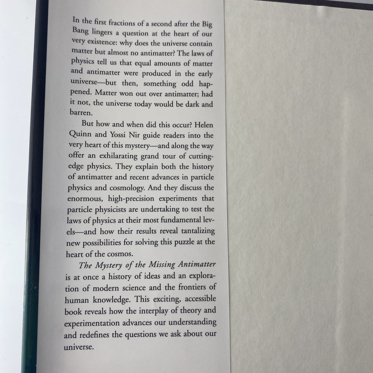 The Mystery of the Missing Antimatter Hardcover Fiction Novel Quinn
