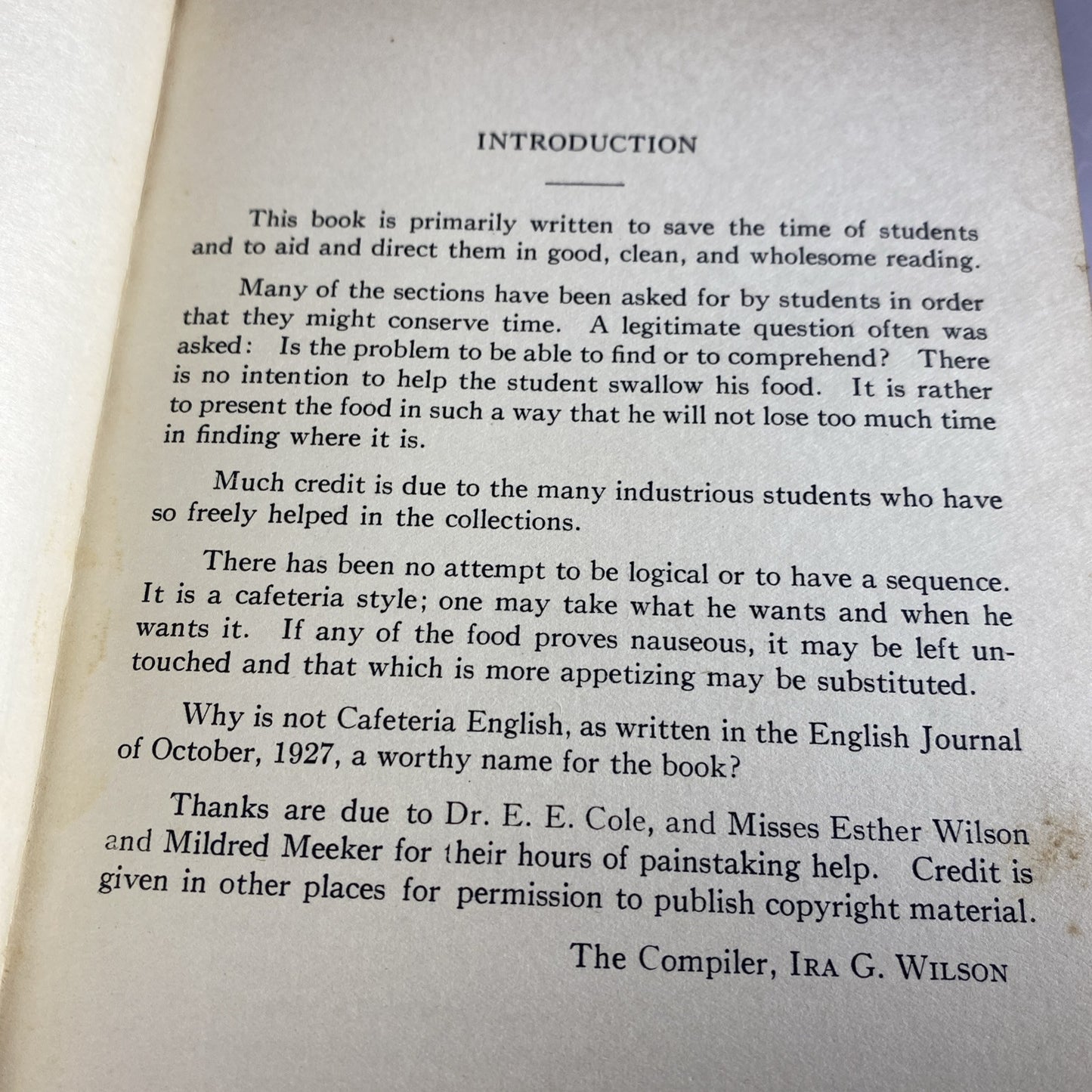 Readings In Literature Ira Wilson Missouri Printed Antique 1928 English Quotes