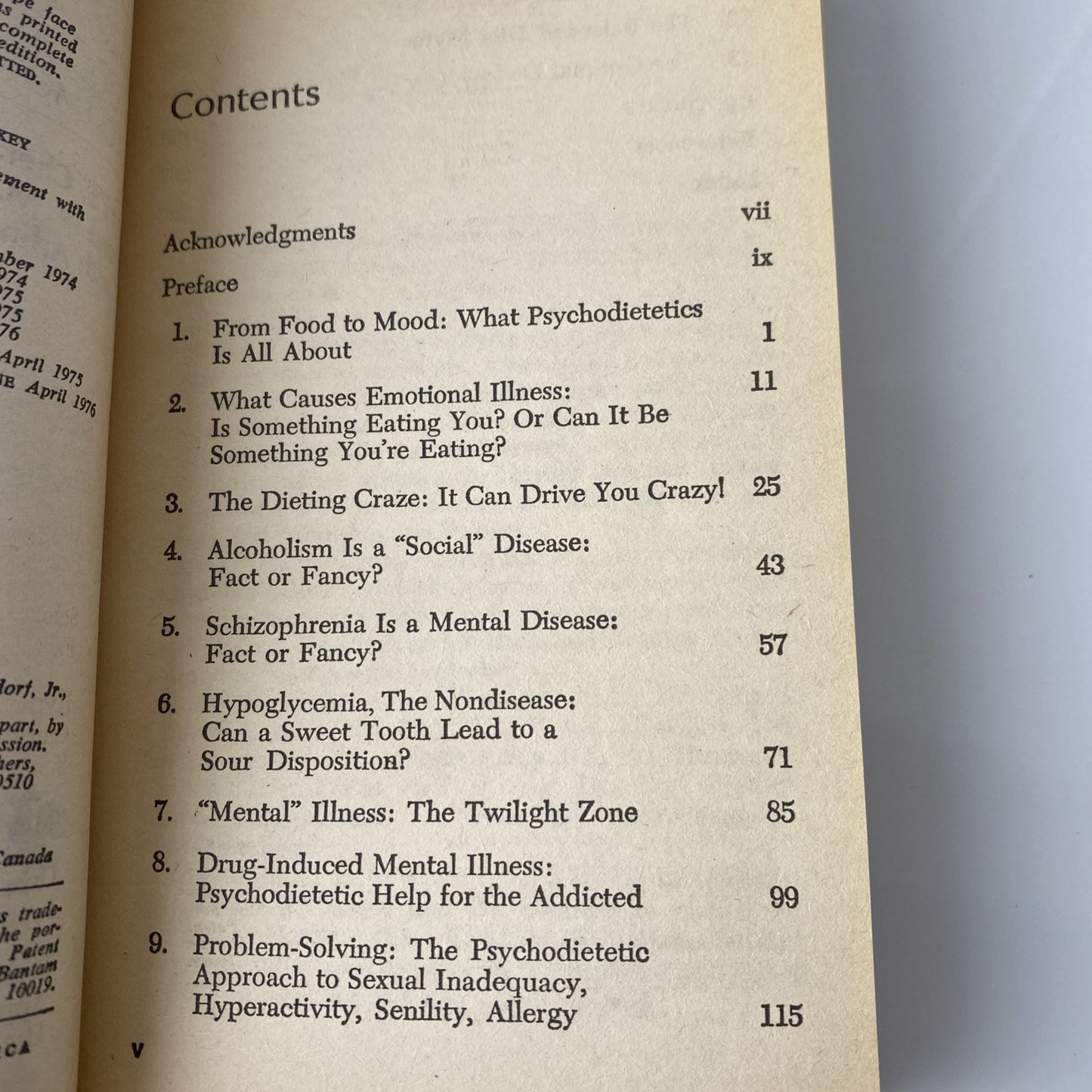 RARE! Psycho-dietetics By E. Cheraskin, W. M. Ringsdorf & A. Brecher 1978 PB