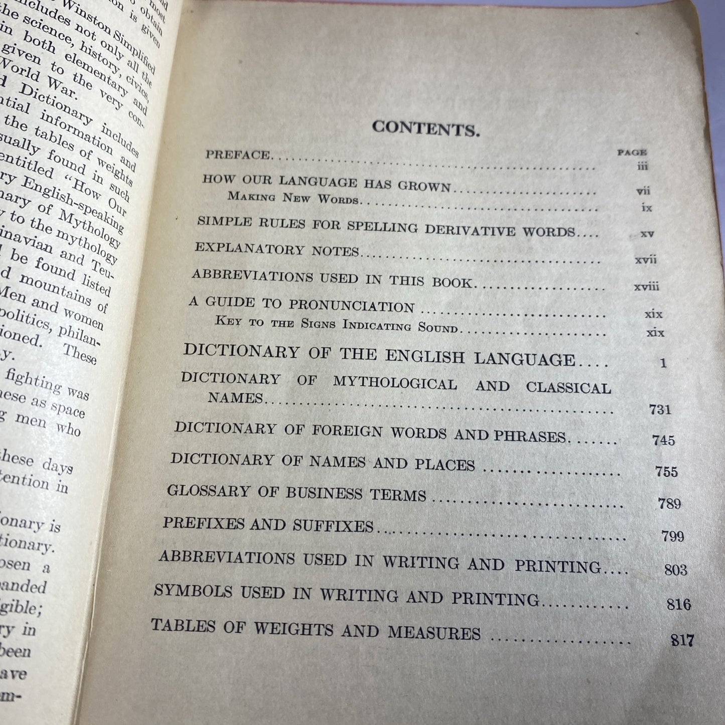The Winston Simplified Dictionary 1919 Antique Rare Red Book English Soft Bindin