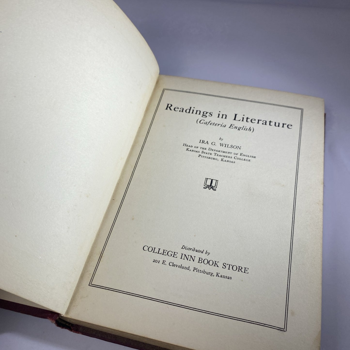 Readings In Literature Ira Wilson Missouri Printed Antique 1928 English Quotes