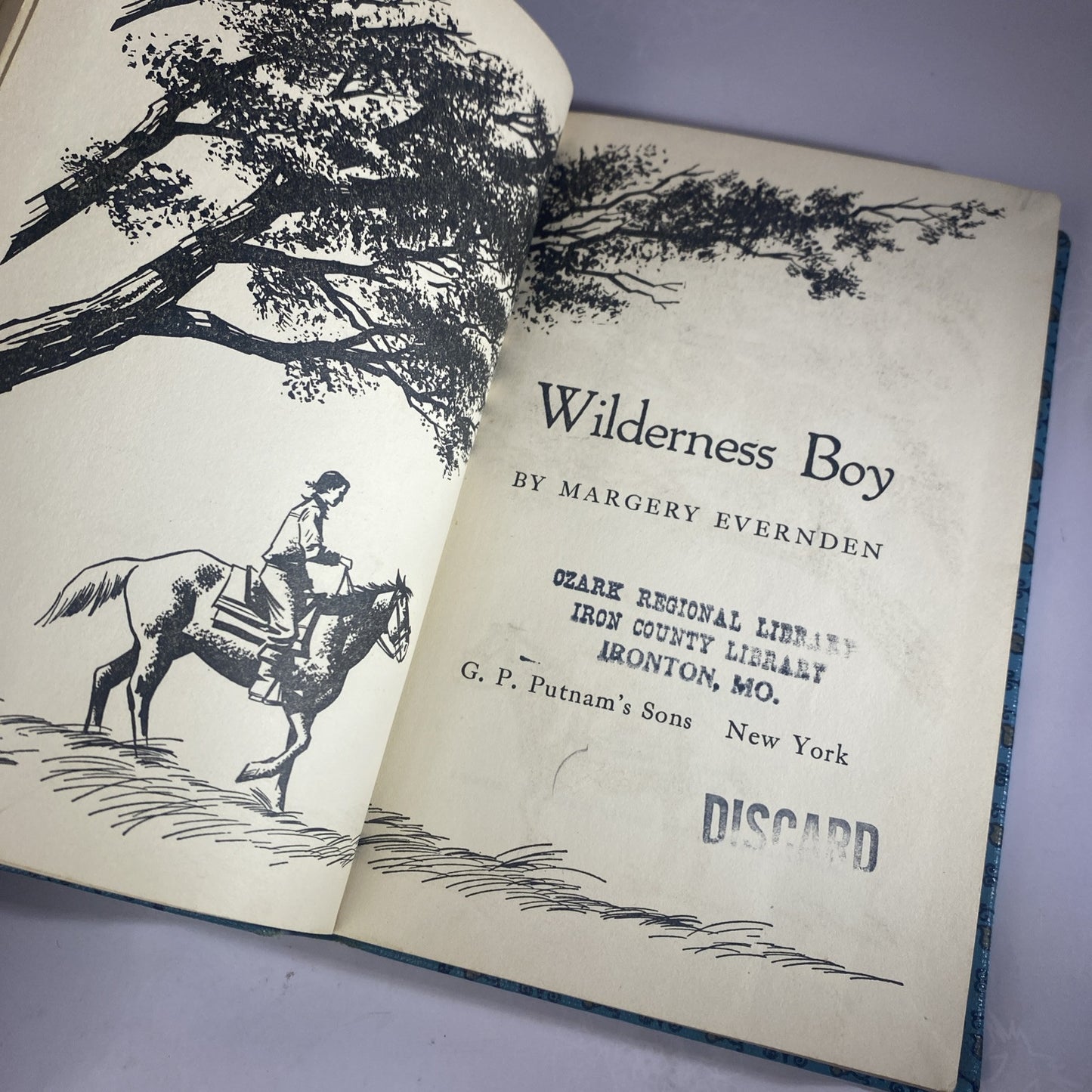 WILDERNESS BOY By Margery Evernden Rare Novel Chapter Book Rebound Vintage