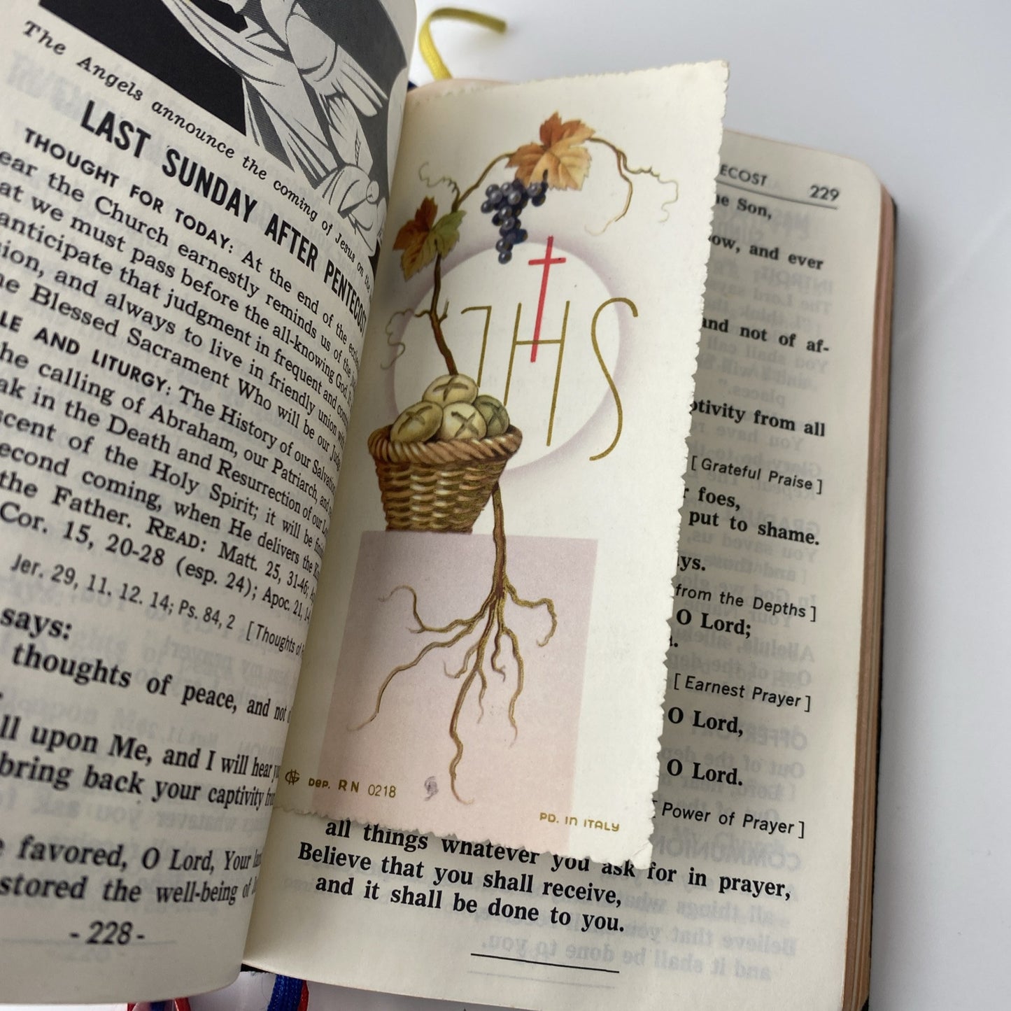 Vintage 1965 Parish Mass Book and Hymnal Old Religious Pictures Leather Unique