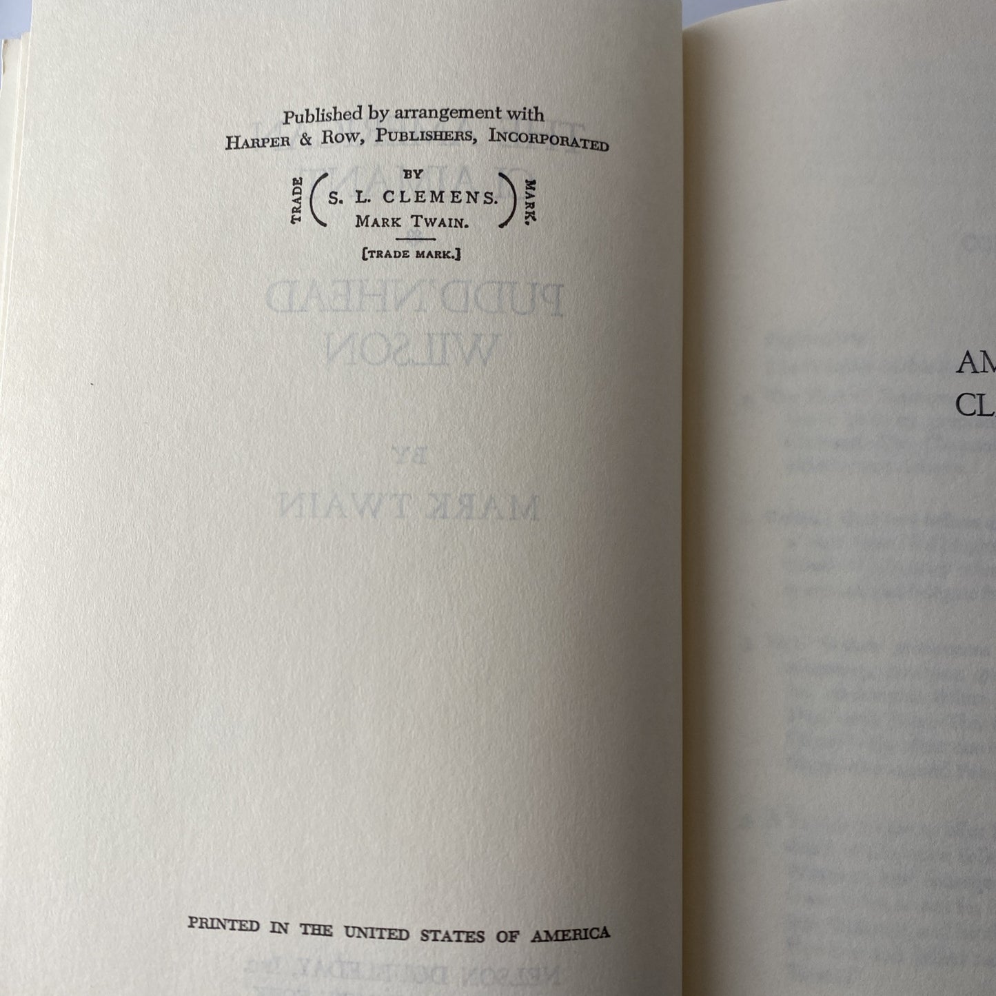 Mark Twain The American Claimant Pudd'nhead Wilson Nelson (Doubleday Hardcover)