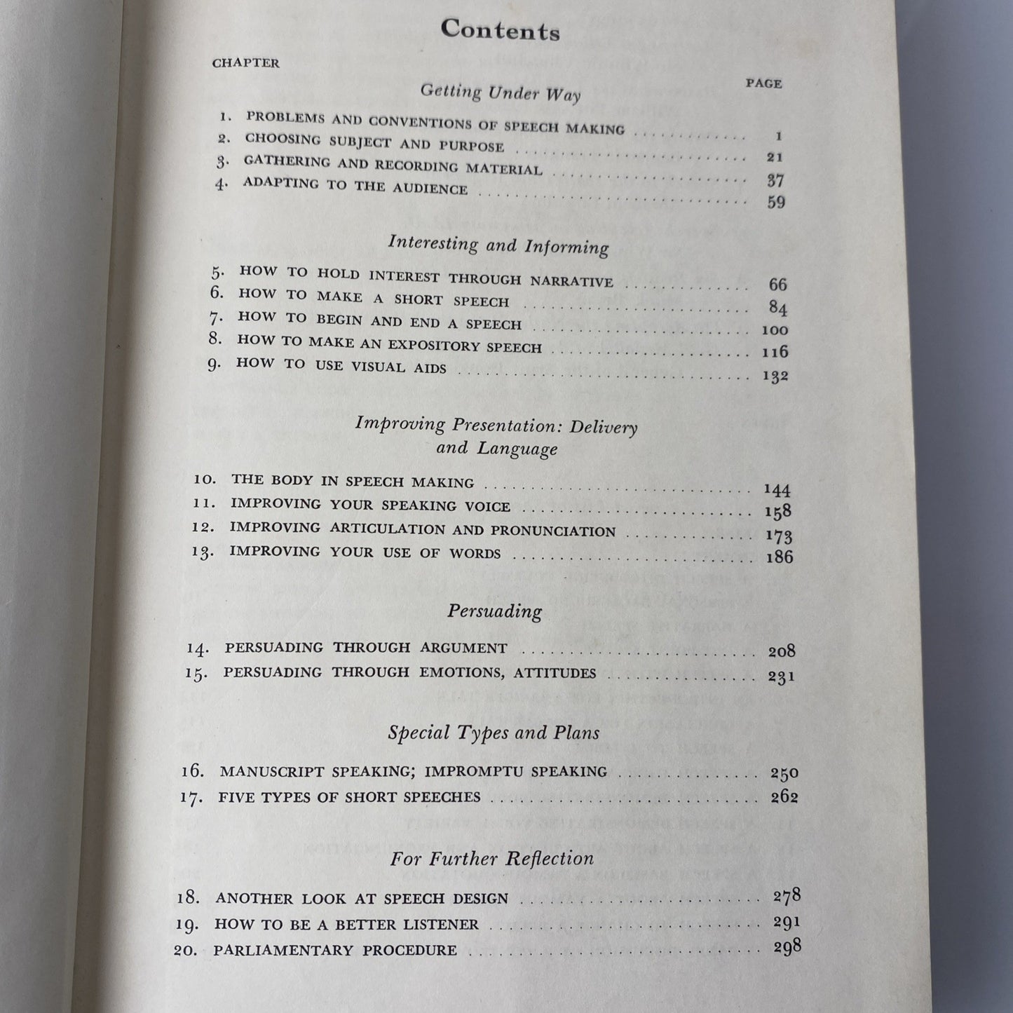 1962 First Print Principles of Public Speaking Loren Reid Vintage 60s Textbook