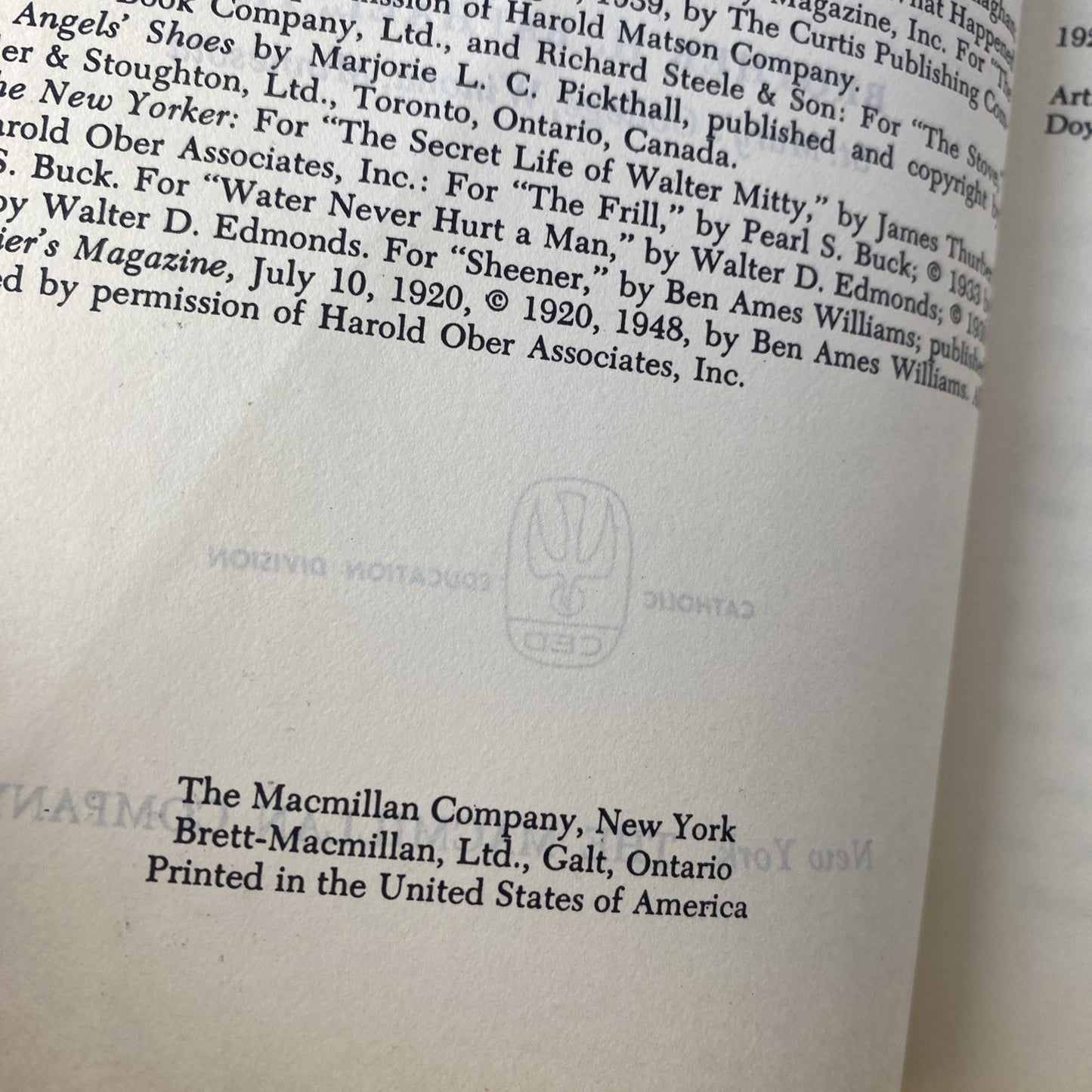 Vintage A Book Of Stories, The Pageant Of Literature 1960 By Brother H Raphael