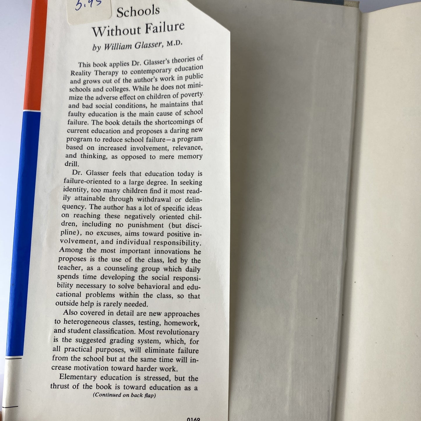 Schools Without Failure by William Glasser MD 1969 Psychology Sociology
