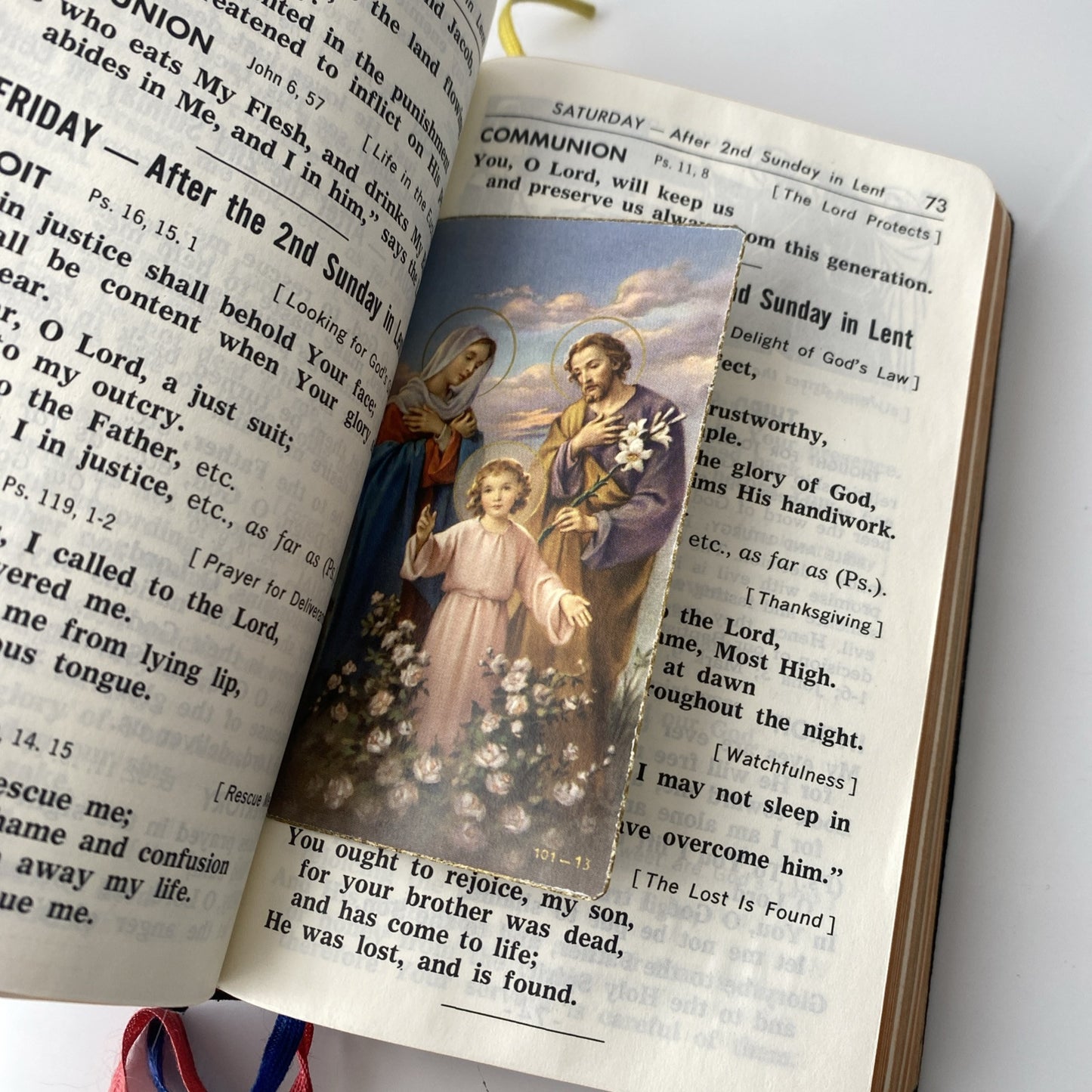 Vintage 1965 Parish Mass Book and Hymnal Old Religious Pictures Leather Unique