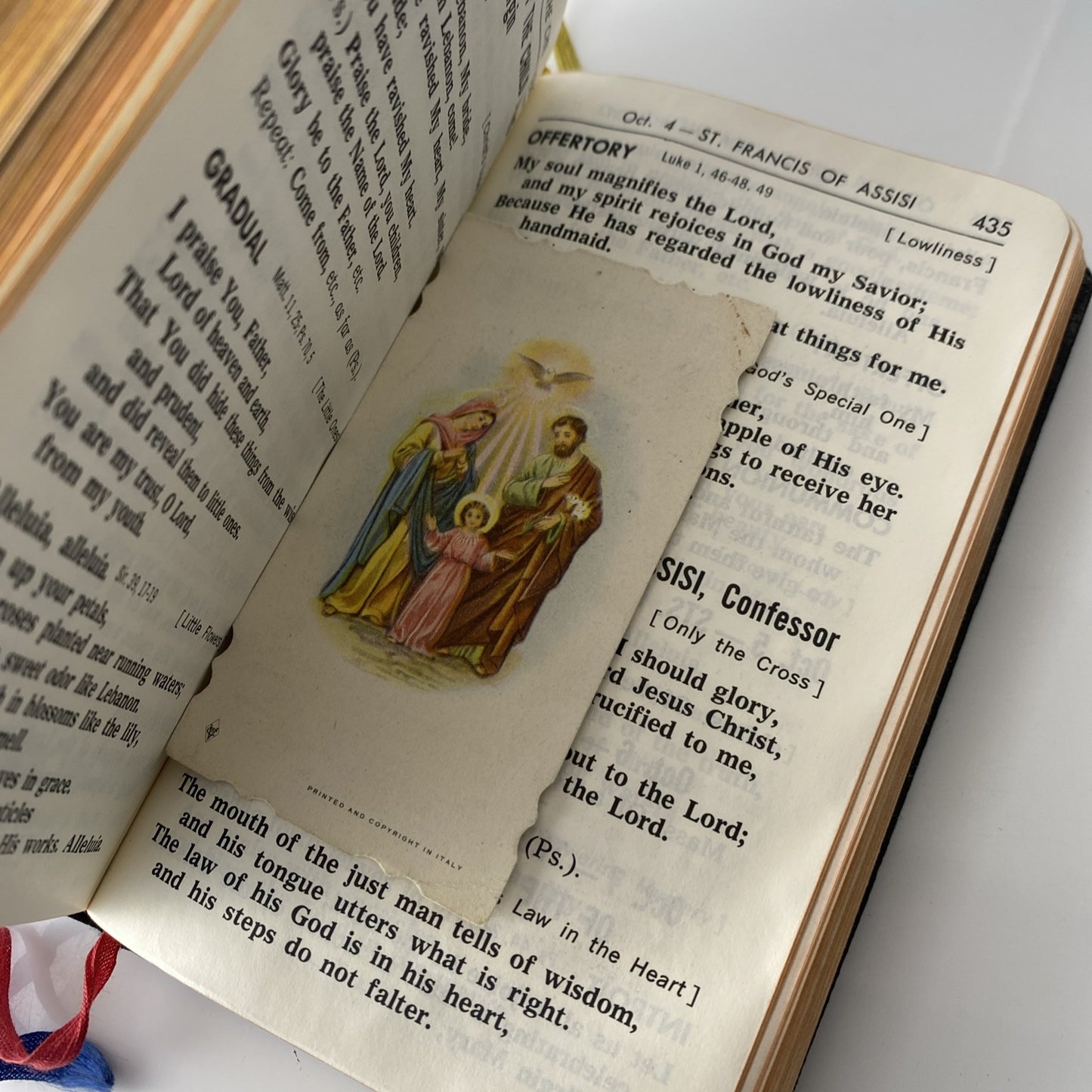 Vintage 1965 Parish Mass Book and Hymnal Old Religious Pictures Leather Unique