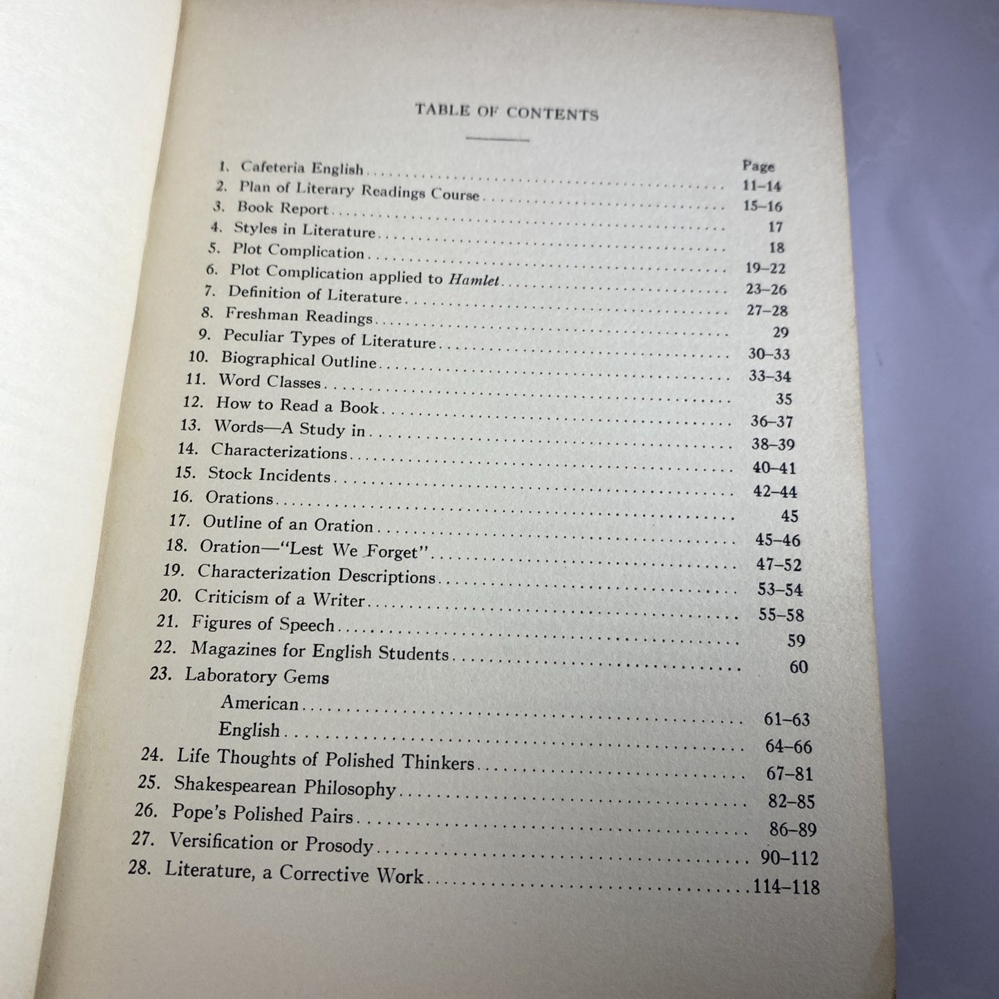 Readings In Literature Ira Wilson Missouri Printed Antique 1928 English Quotes