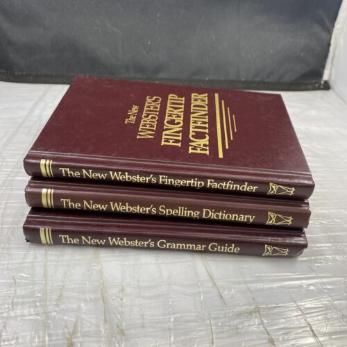 Set of 3, New Webster’s Spelling Dictionary, Grammar Guide,  Fingertip Facts 80s