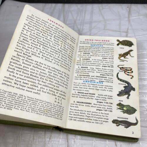 Reptiles and Amphibians:  A Golden Guide Rare Unique HC Rebound Ex Library 50s