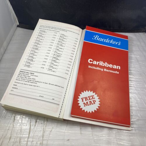 Baedekers REVISED Caribbean including Bermuda Vintage Travel Guide W/ Map!