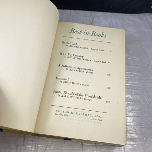 Best In Books Nelson Doubleday HC 2 Complete Books, 3 Book Excerpts Vintage 50s